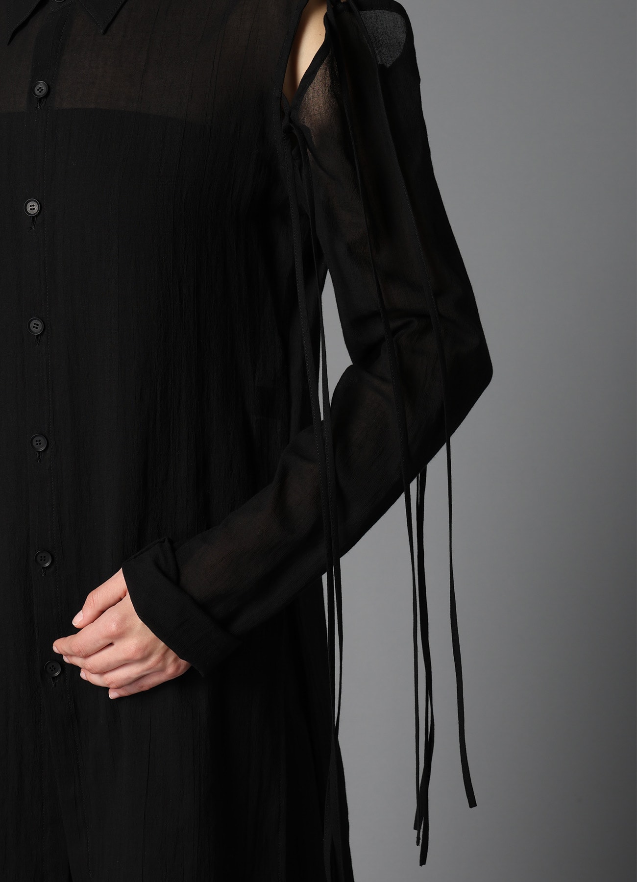 COTTON CHIFFON STRING BLOUSE A