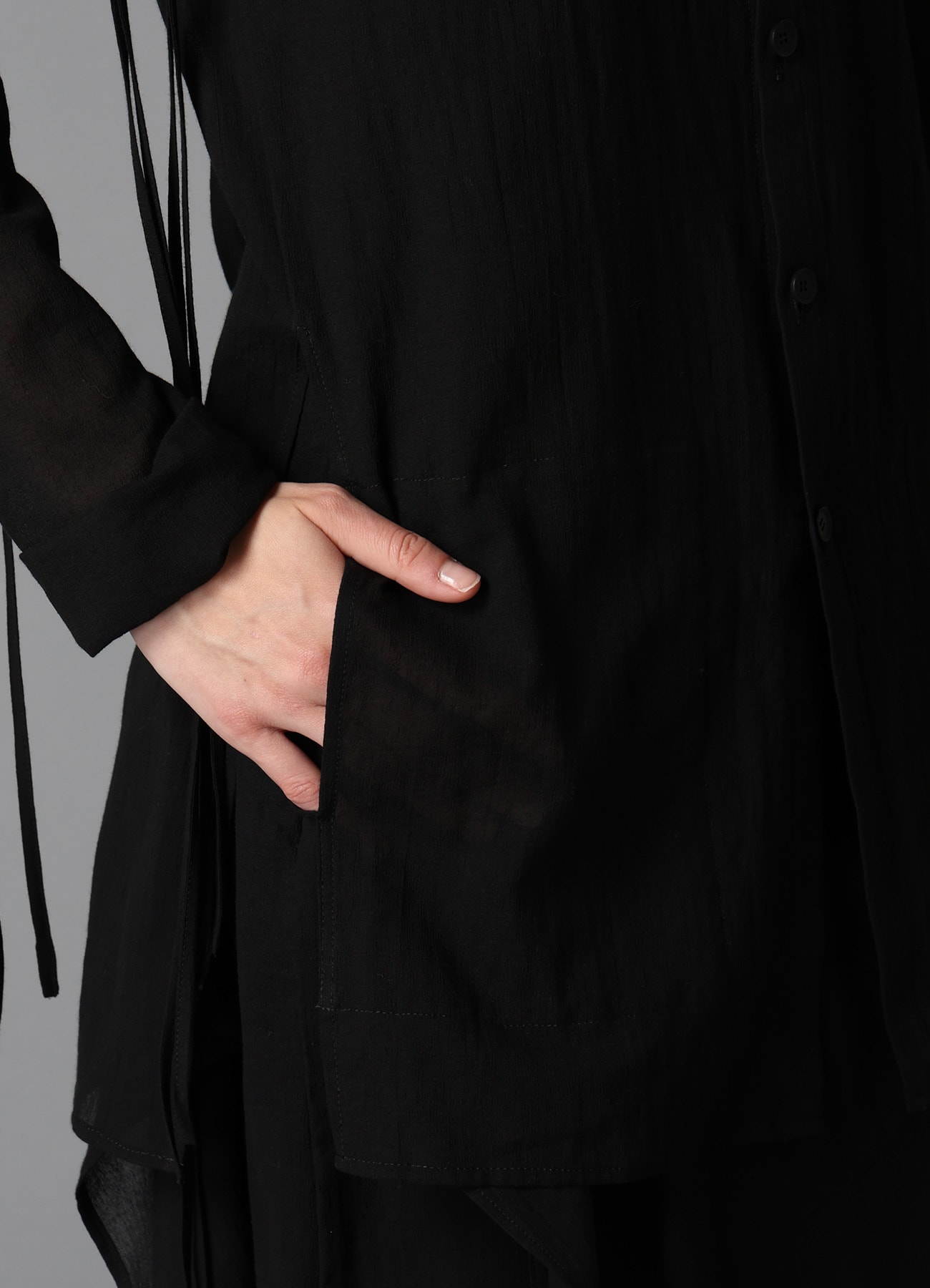 COTTON CHIFFON STRING BLOUSE A