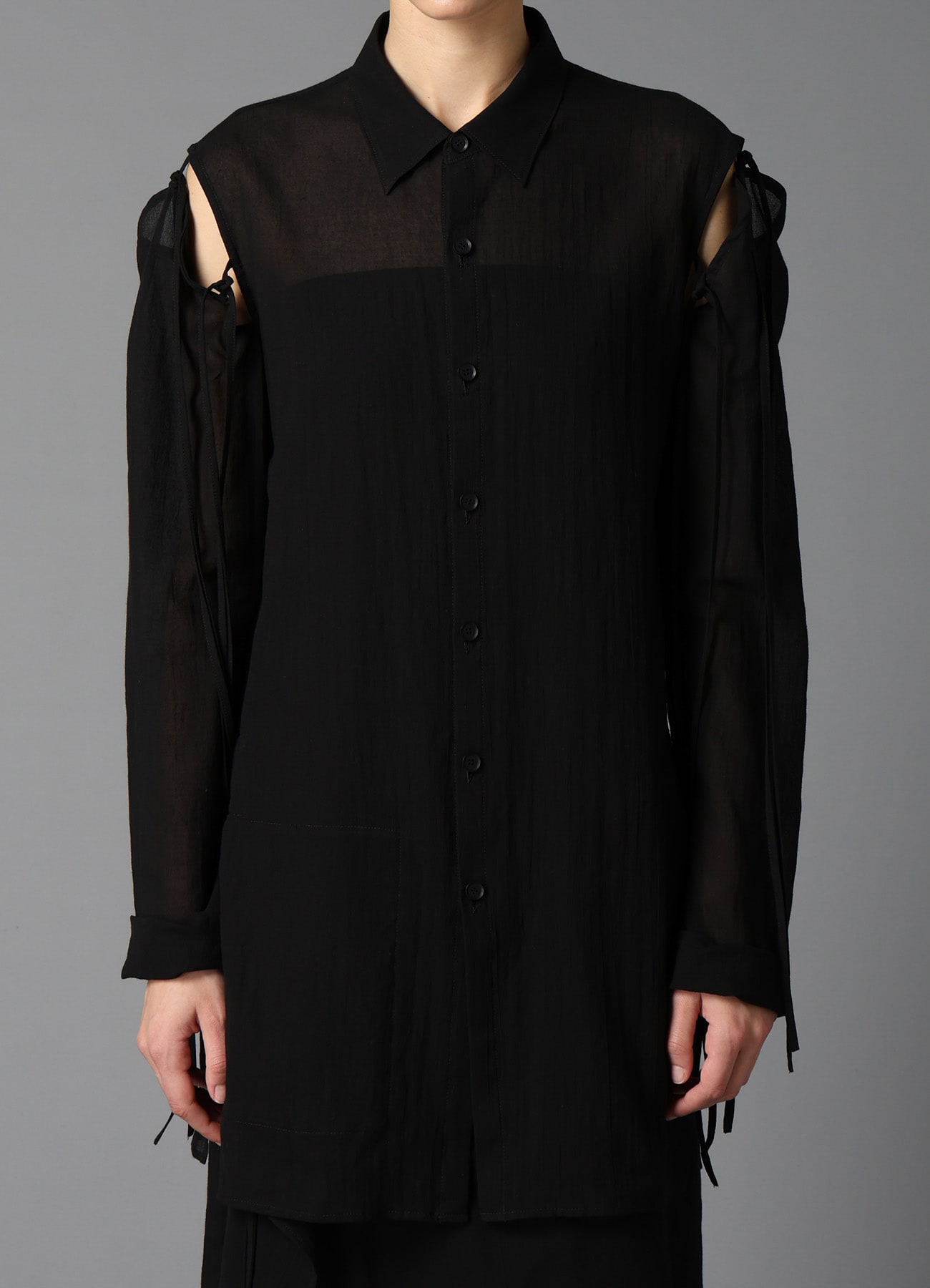 COTTON CHIFFON STRING BLOUSE A