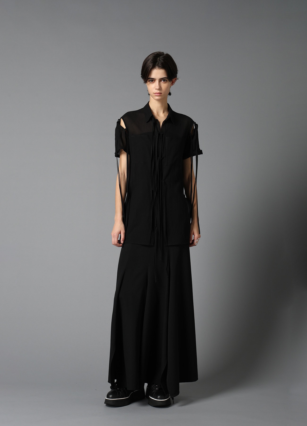 COTTON CHIFFON STRING BLOUSE B