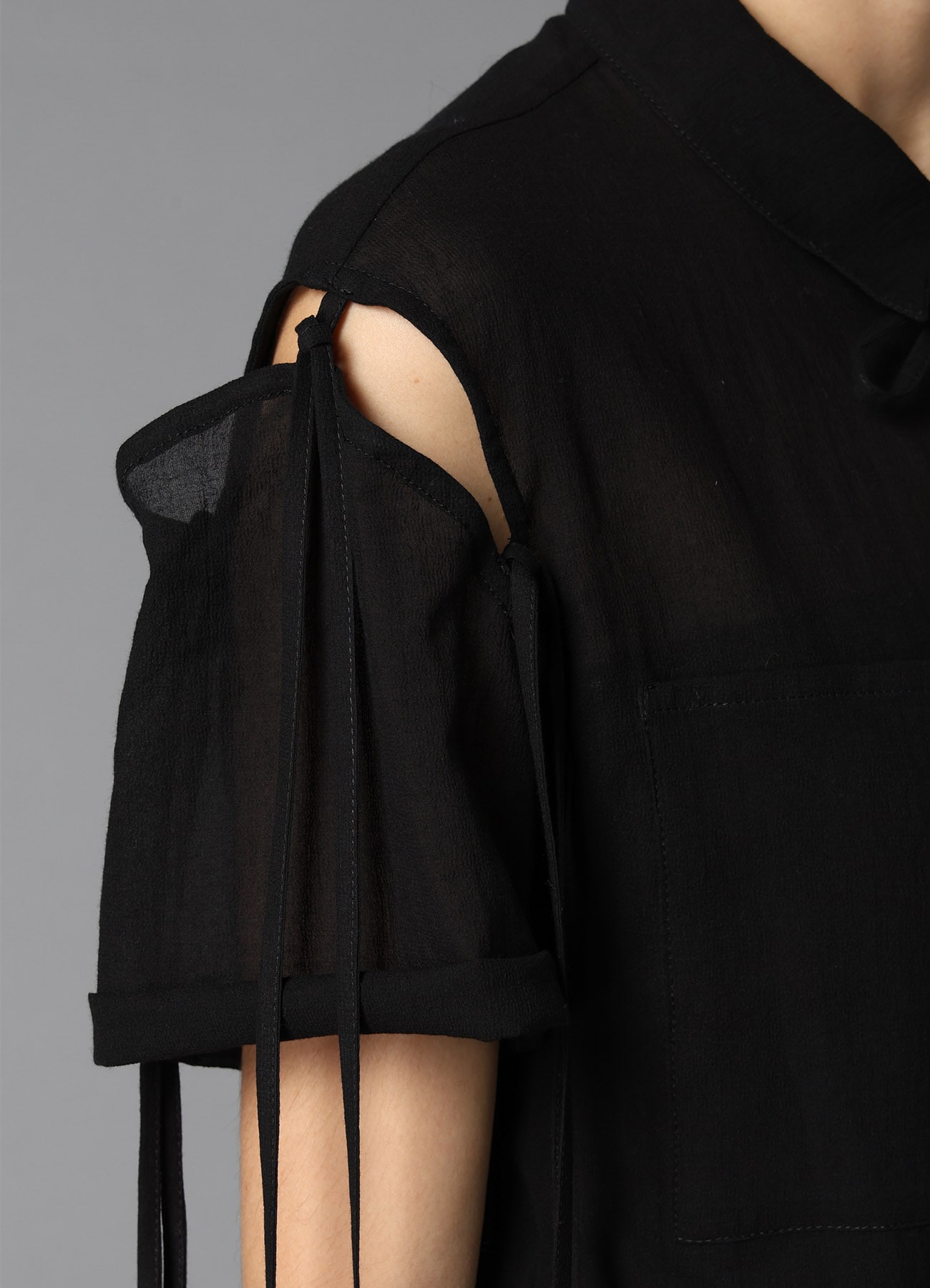 COTTON CHIFFON STRING BLOUSE B