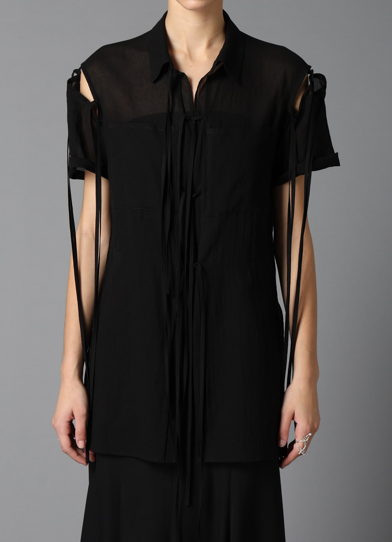 COTTON CHIFFON STRING BLOUSE B