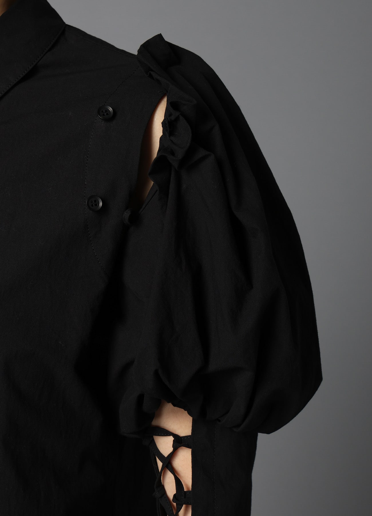 TYPEWRITER  LACE UP SLEEVE BLOUSE