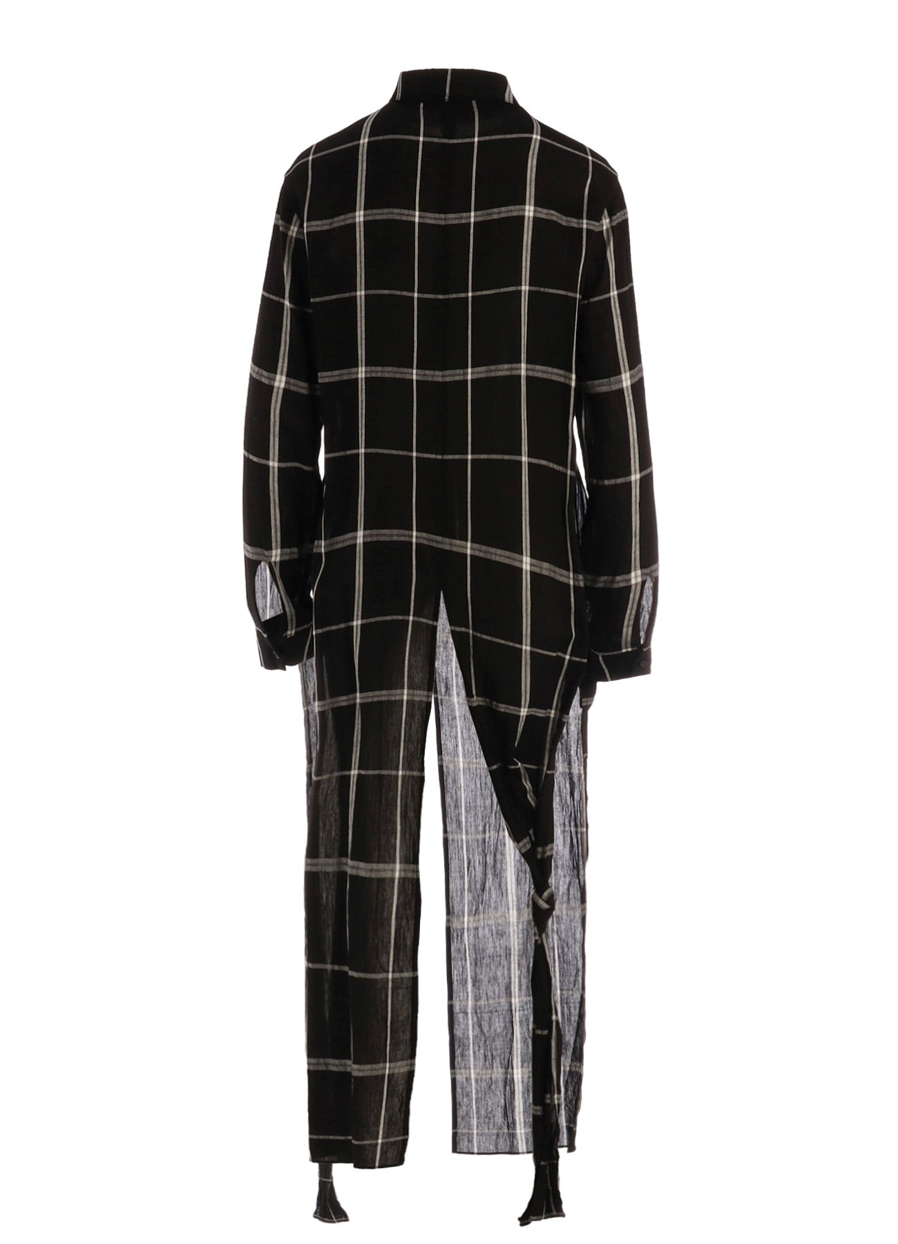 PLAID KHADI LONG BLOUSE