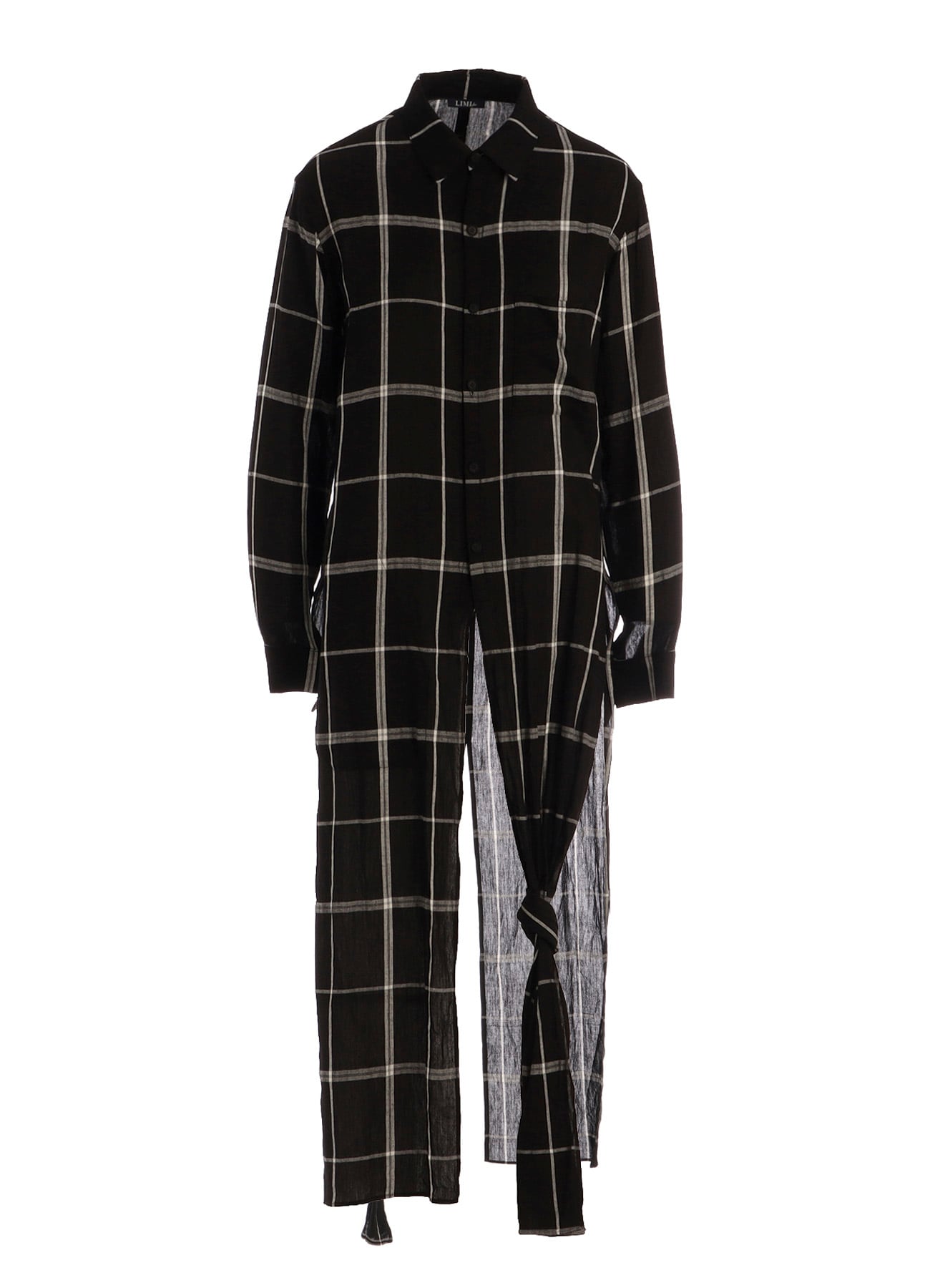 PLAID KHADI LONG BLOUSE