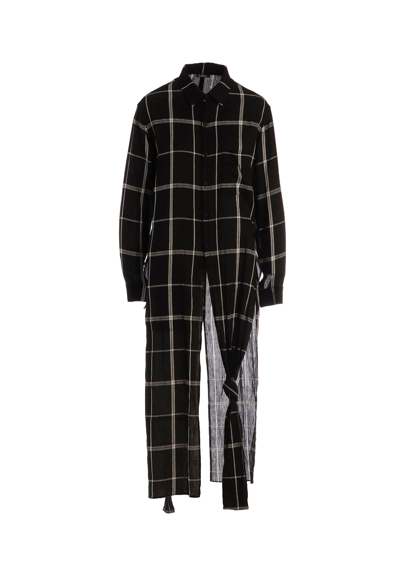 PLAID KHADI LONG BLOUSE