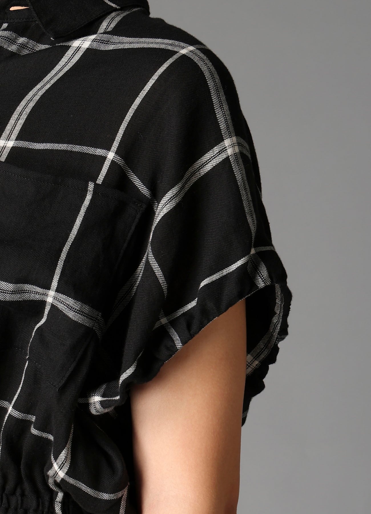 PLAID KHADI SHORT BLOUSE