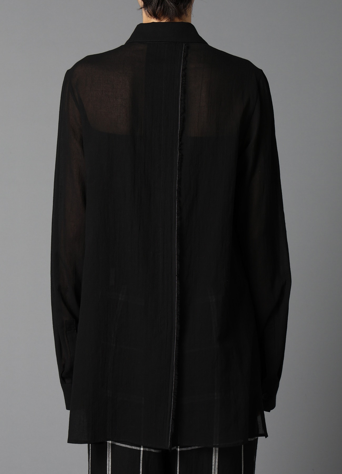 COTTON CHIFFON SQUARE PANEL BLOUSE