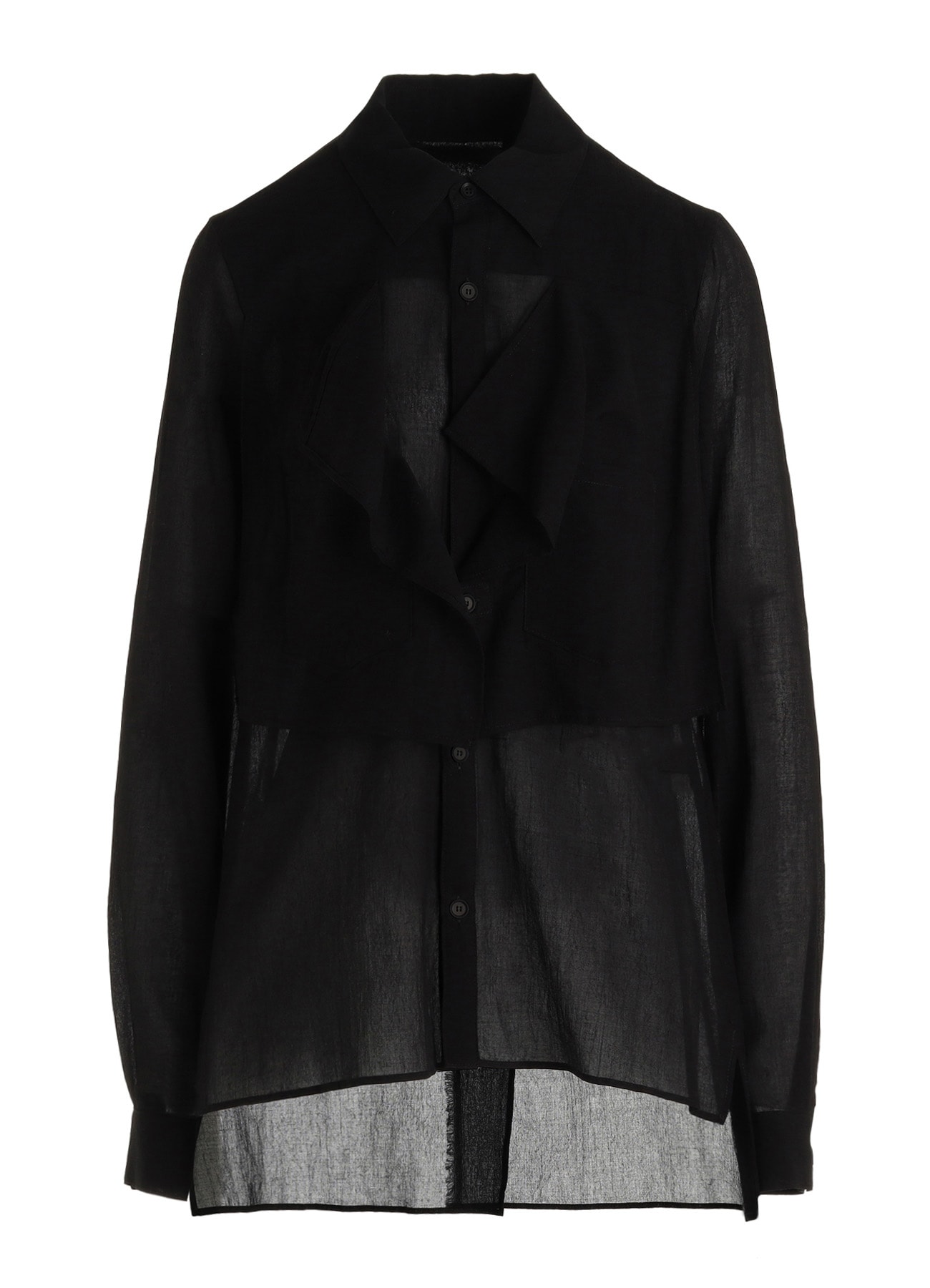 COTTON CHIFFON SQUARE PANEL BLOUSE