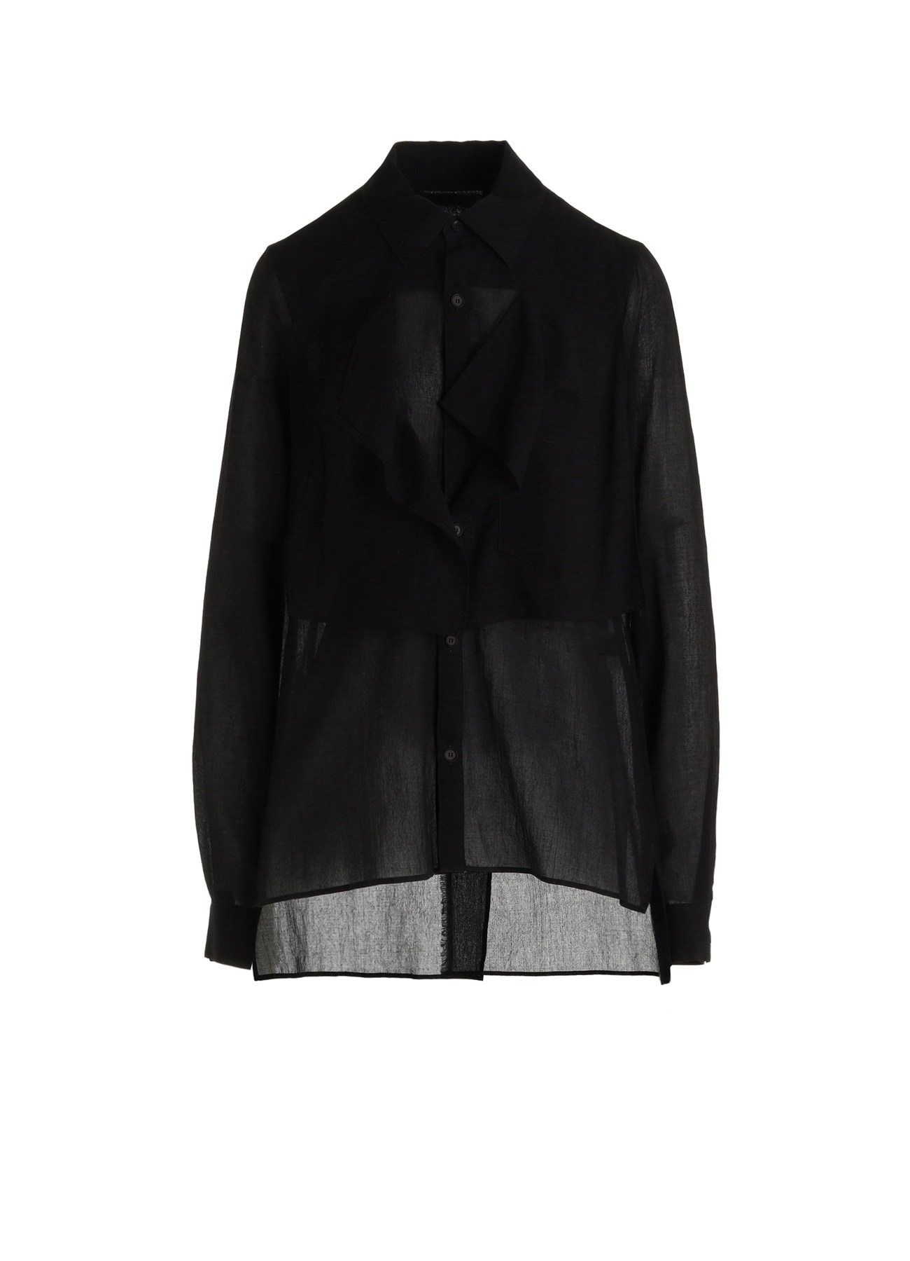 COTTON CHIFFON SQUARE PANEL BLOUSE