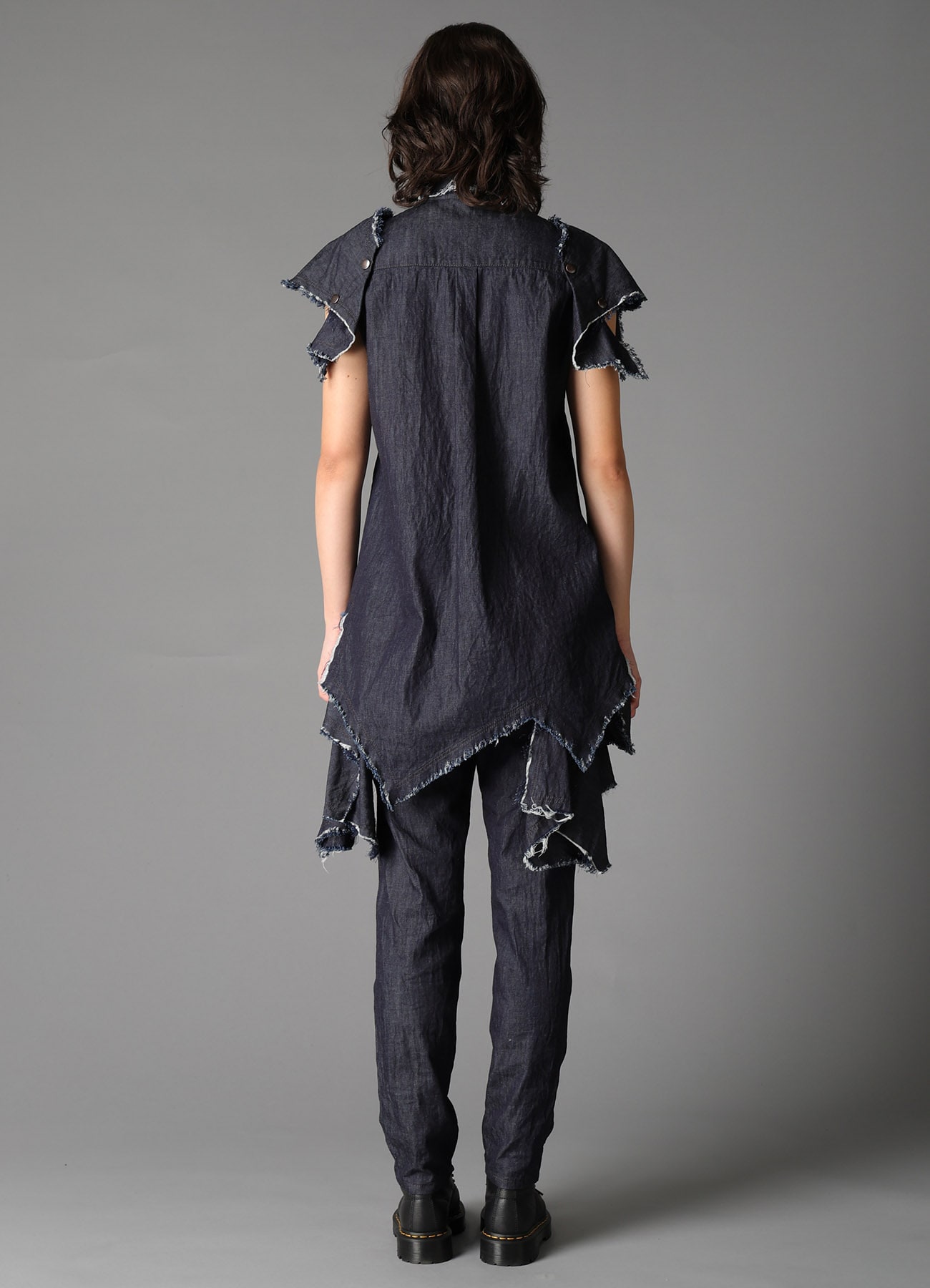 6oz DENIM DESIGNED SLEEVE BLOUSE A