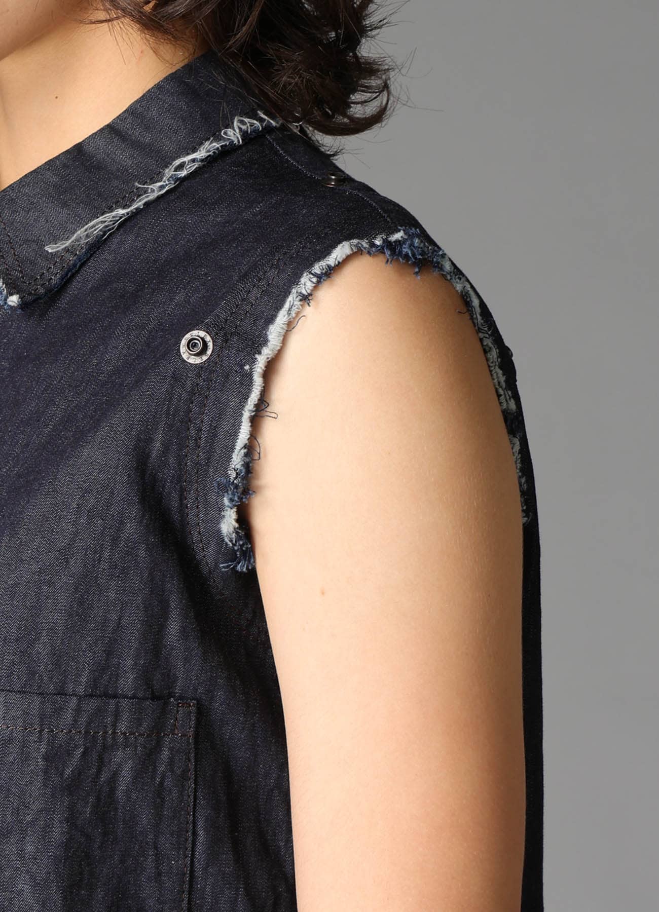 6oz DENIM DESIGNED SLEEVE BLOUSE A