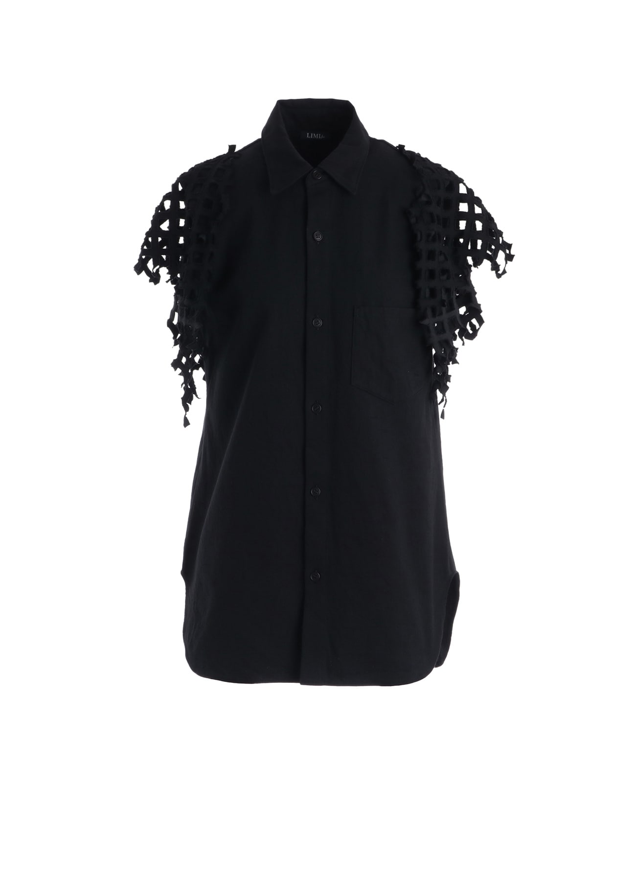 BLACK DENIM DESIGNED SLEEVE BLOUSE B
