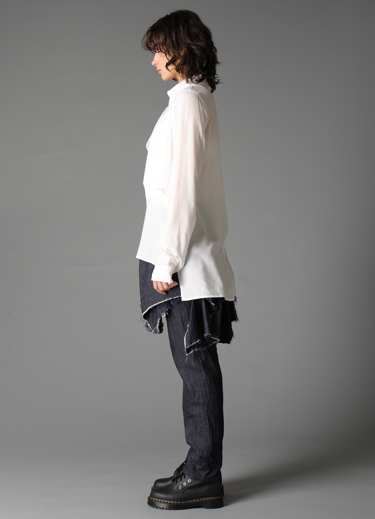 SOFT LAWN SQUARE PANEL BLOUSE