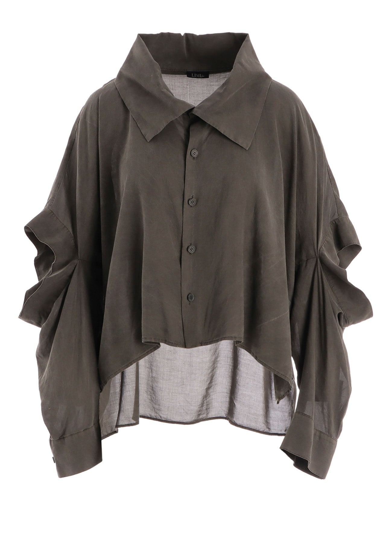 GARMENT-DYED LAWN ELBOW SLIT SHIRT