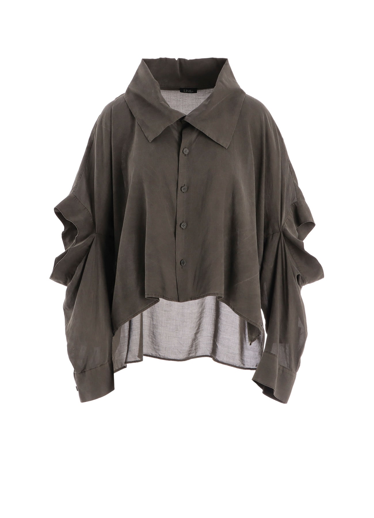 GARMENT-DYED LAWN ELBOW SLIT SHIRT