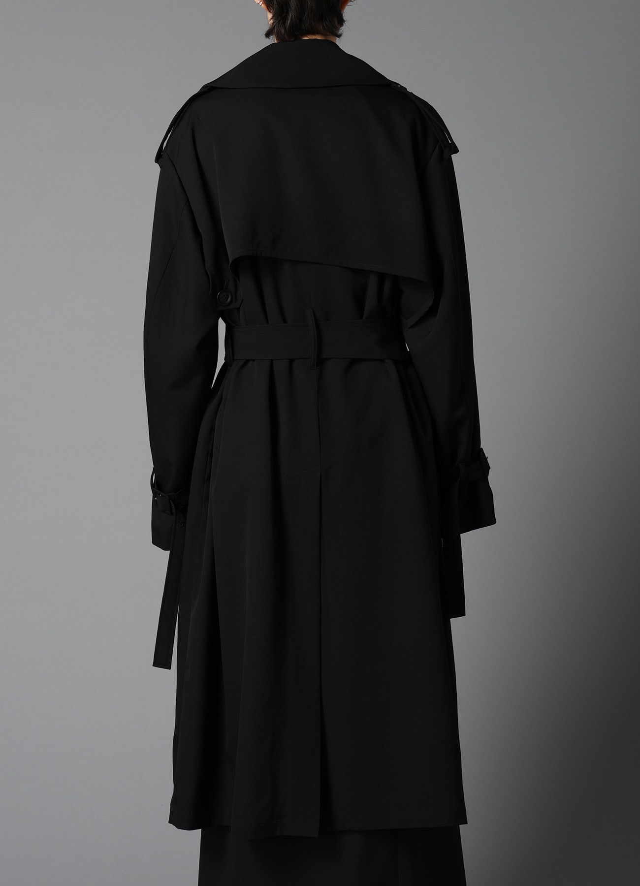 W/GABARDINE LONG TRENCH COAT