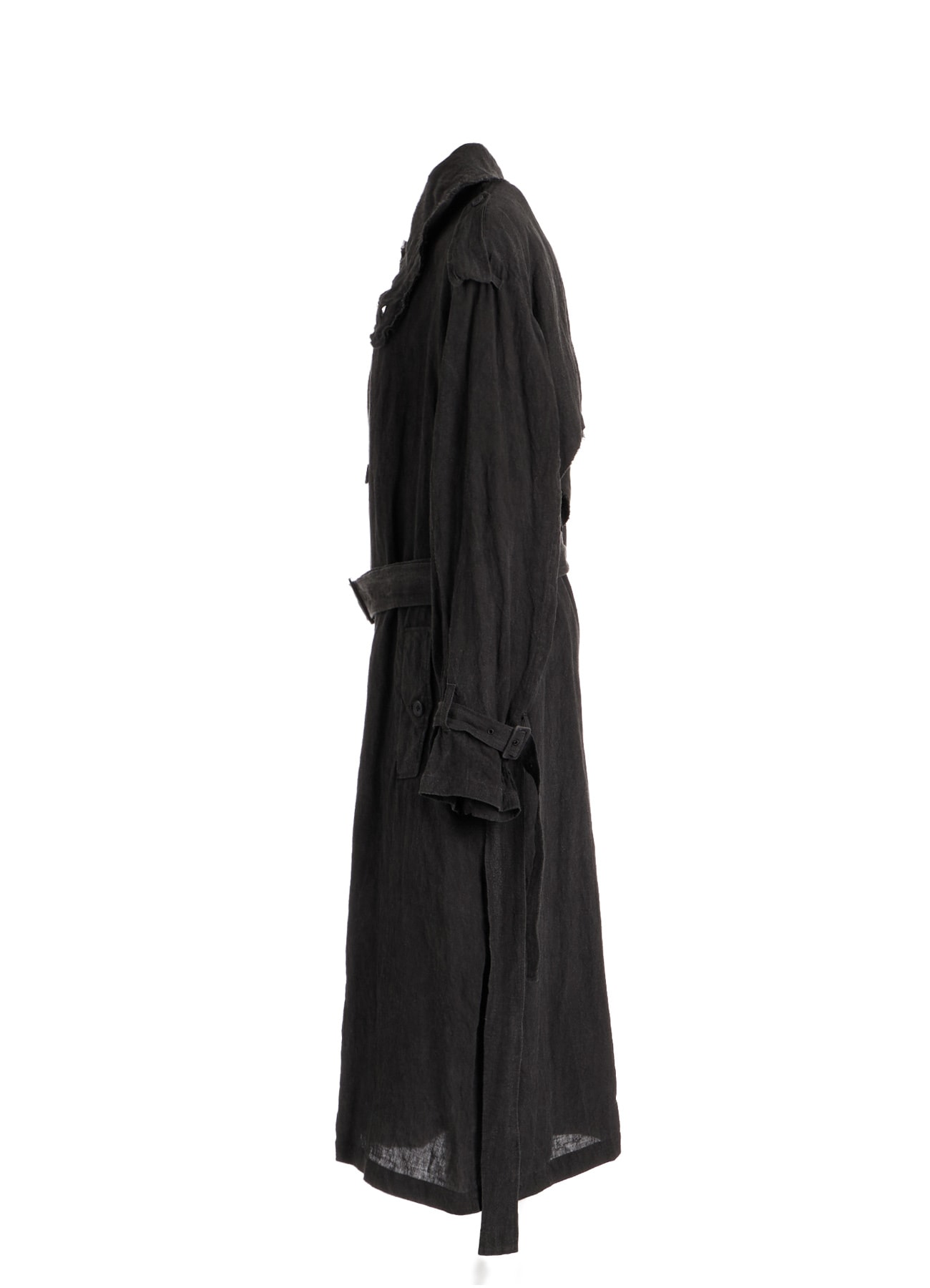 INK DYED LAWN LONG TRENCH COAT