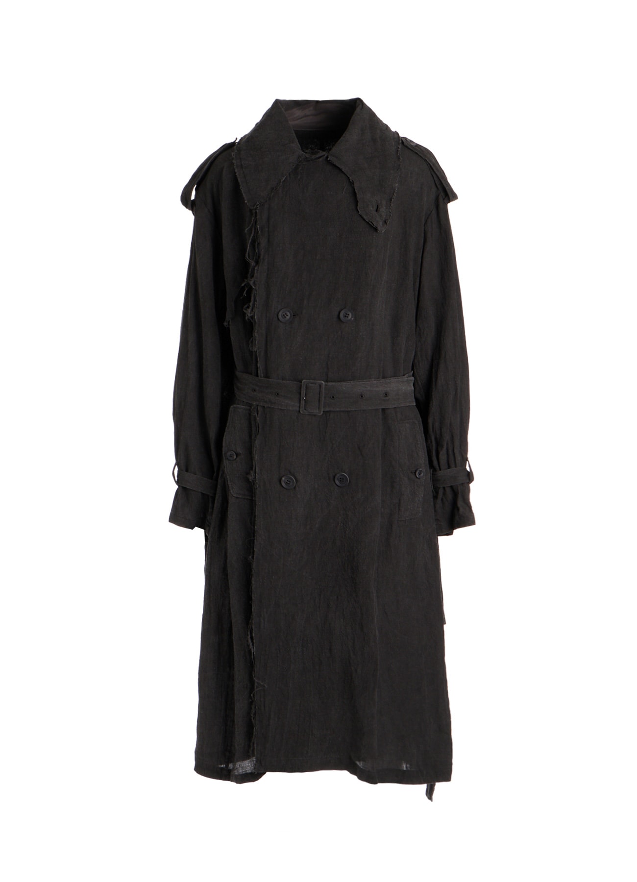 INK DYED LAWN LONG TRENCH COAT