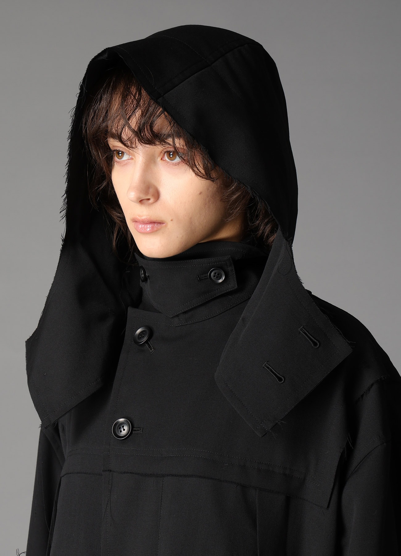 W/GABARDINE HOODED COAT