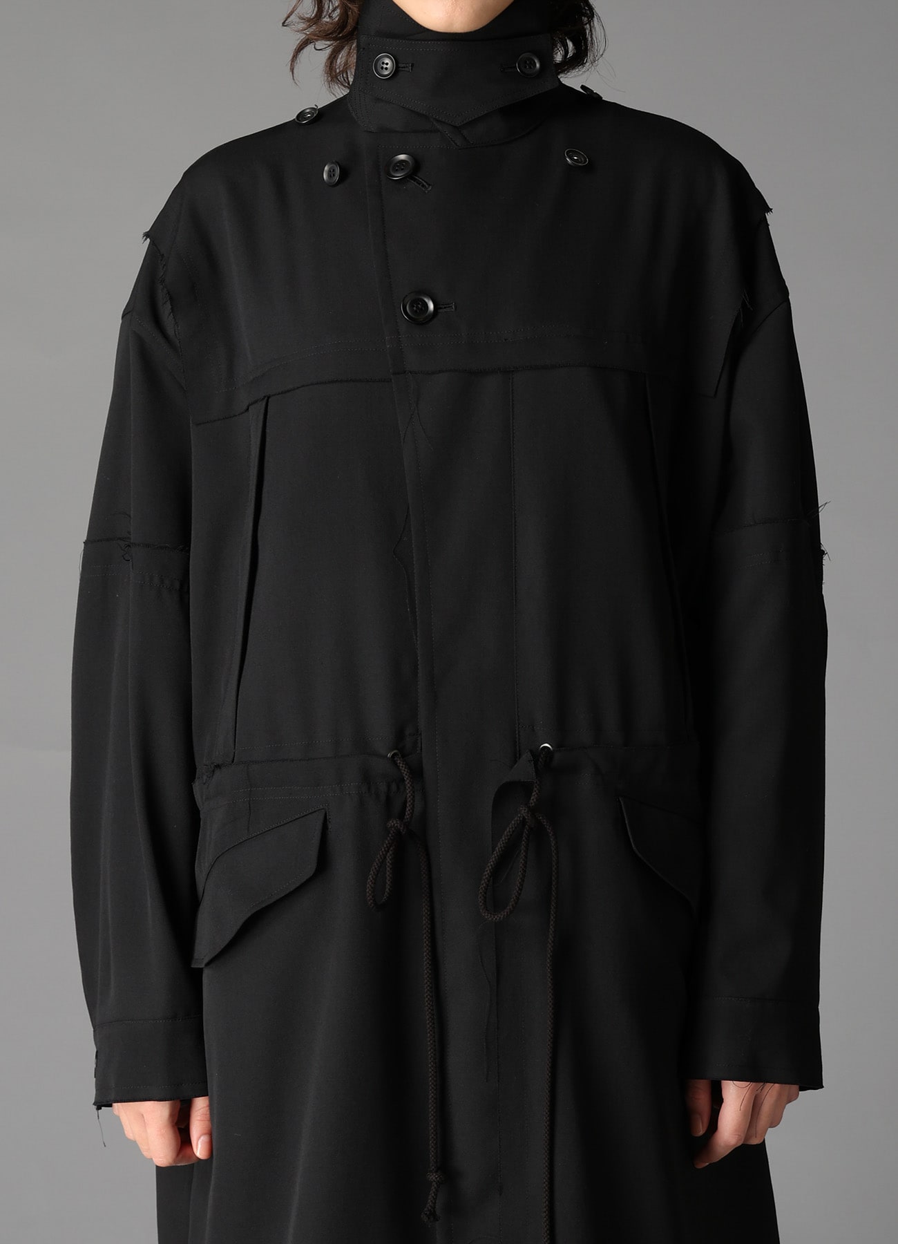 W/GABARDINE HOODED COAT