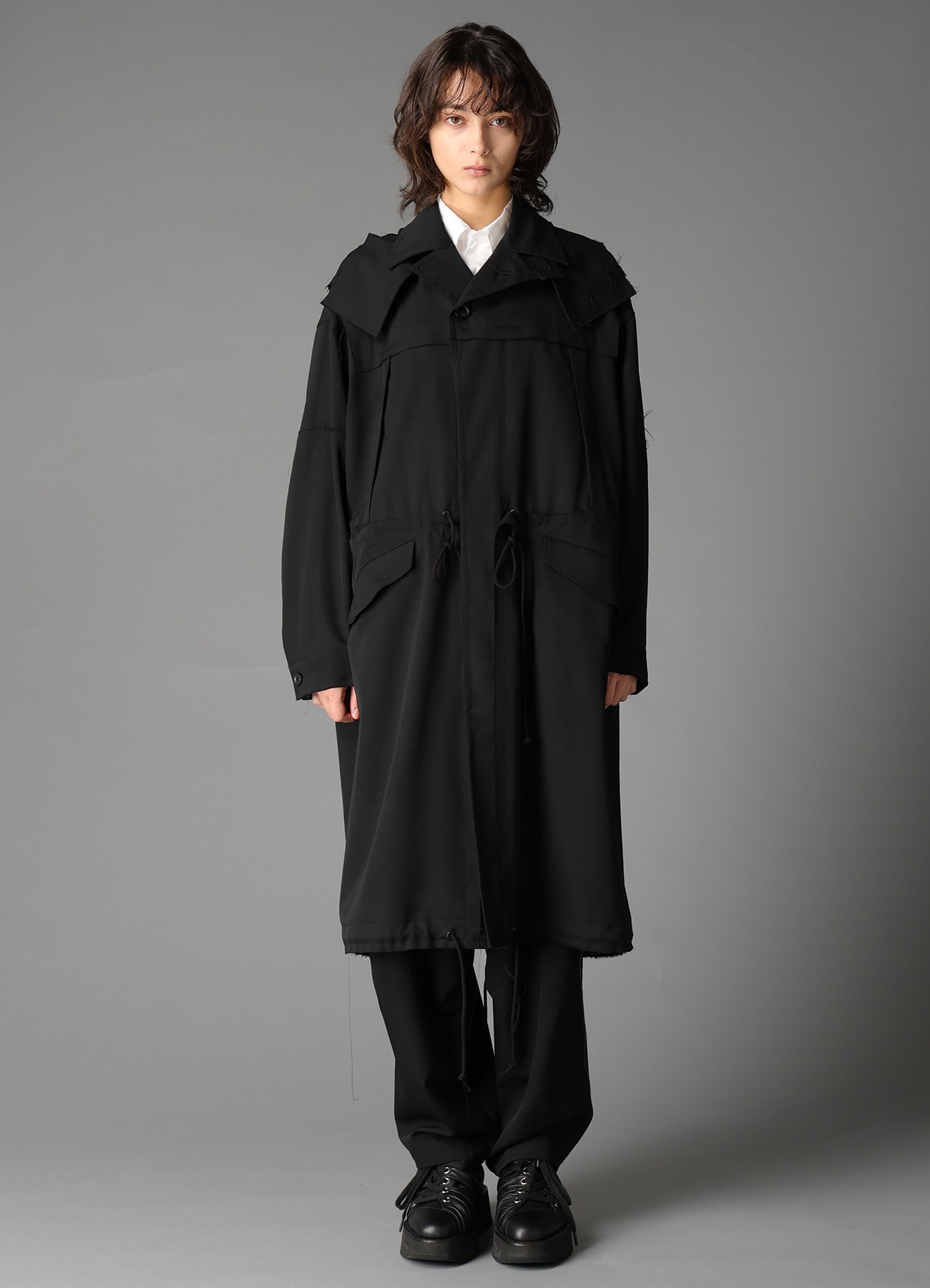 W/GABARDINE HOODED COAT
