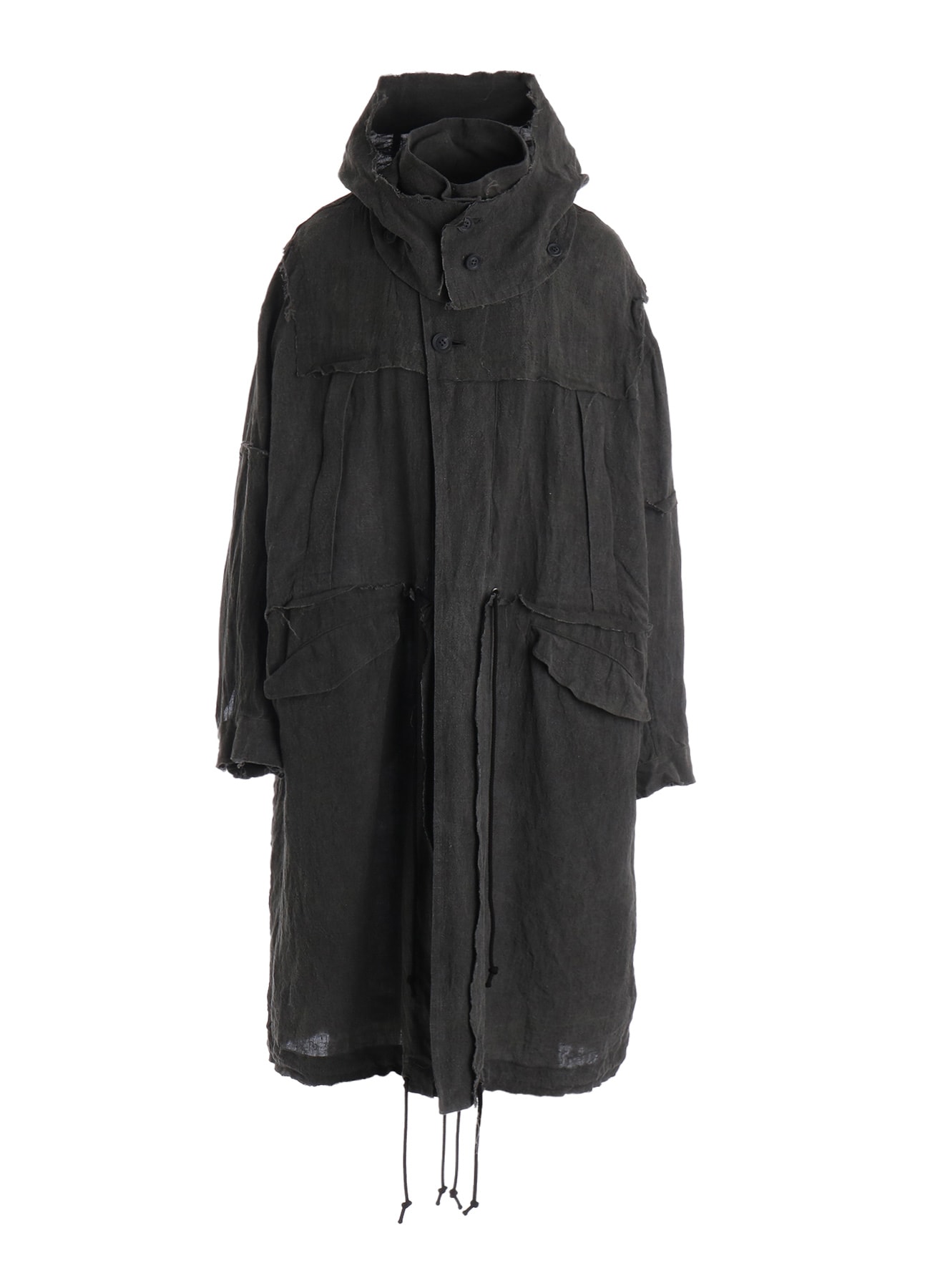 INK DYED LAWN HOODED COAT