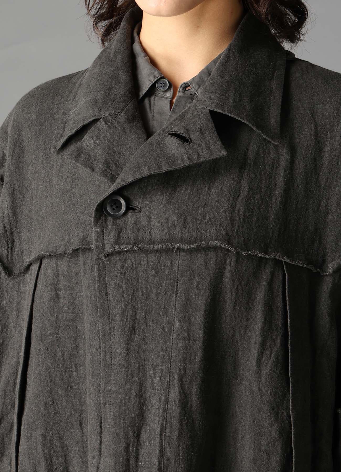 INK DYED LAWN HOODED COAT