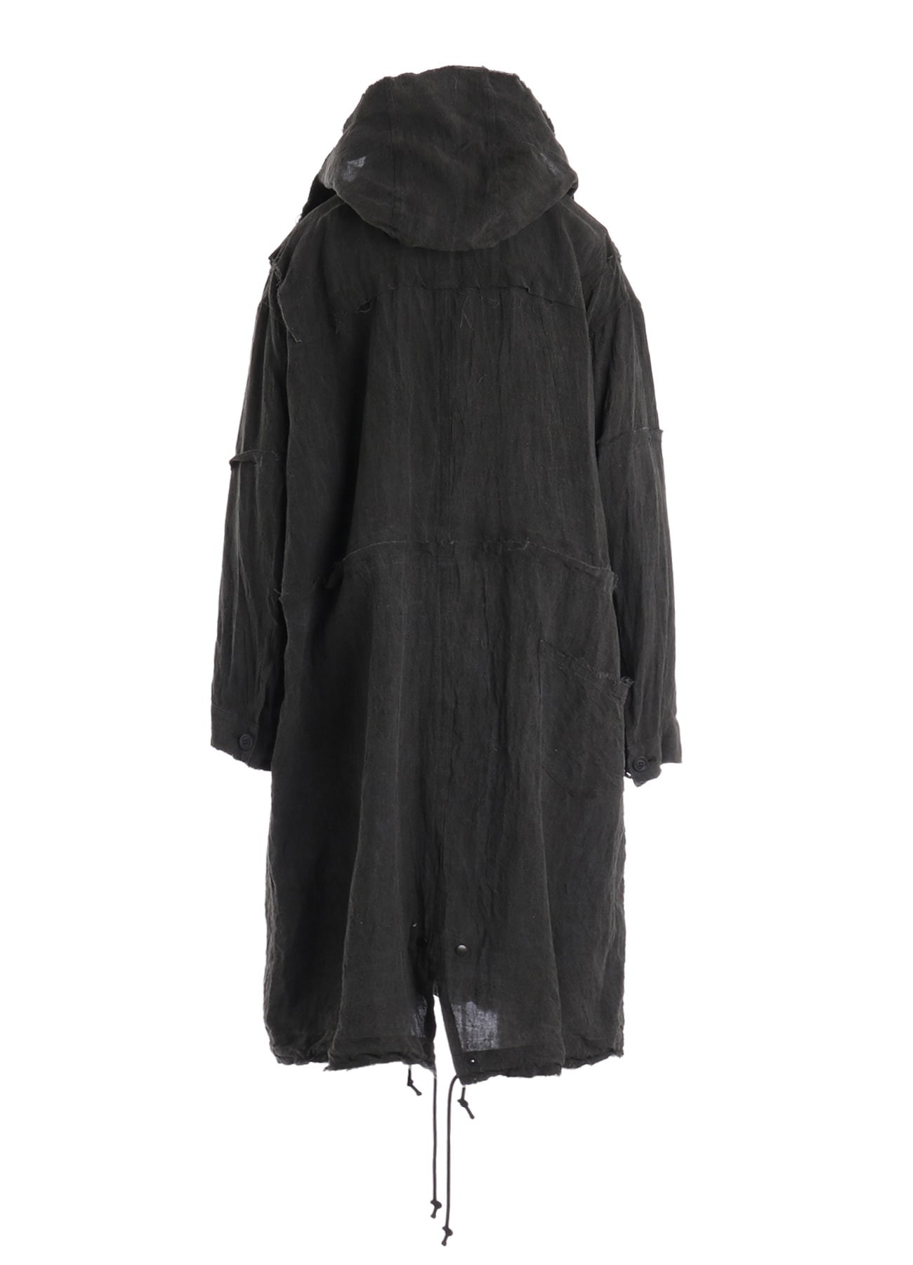 INK DYED LAWN HOODED COAT