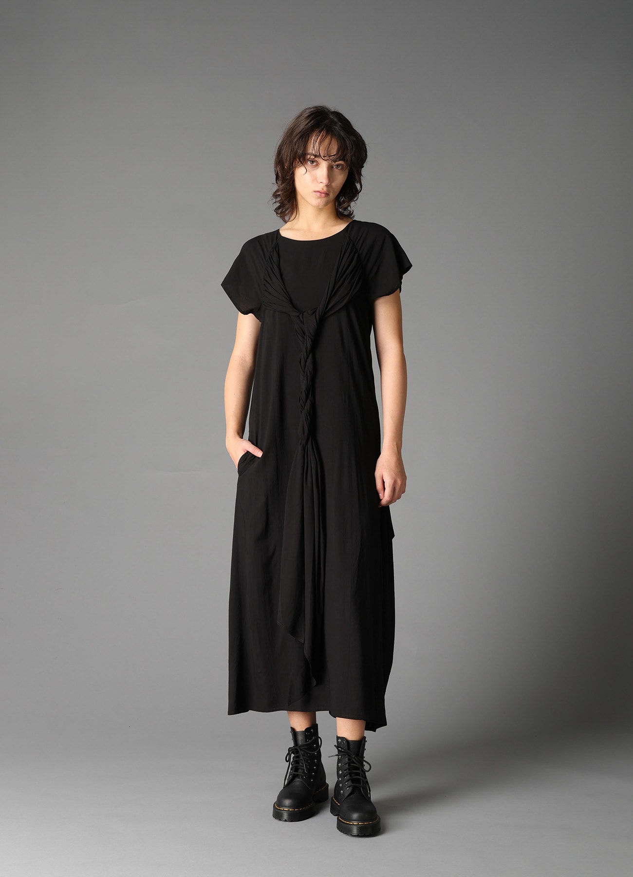 RY/ WRINKLED LAWN TWISTED DRESS A
