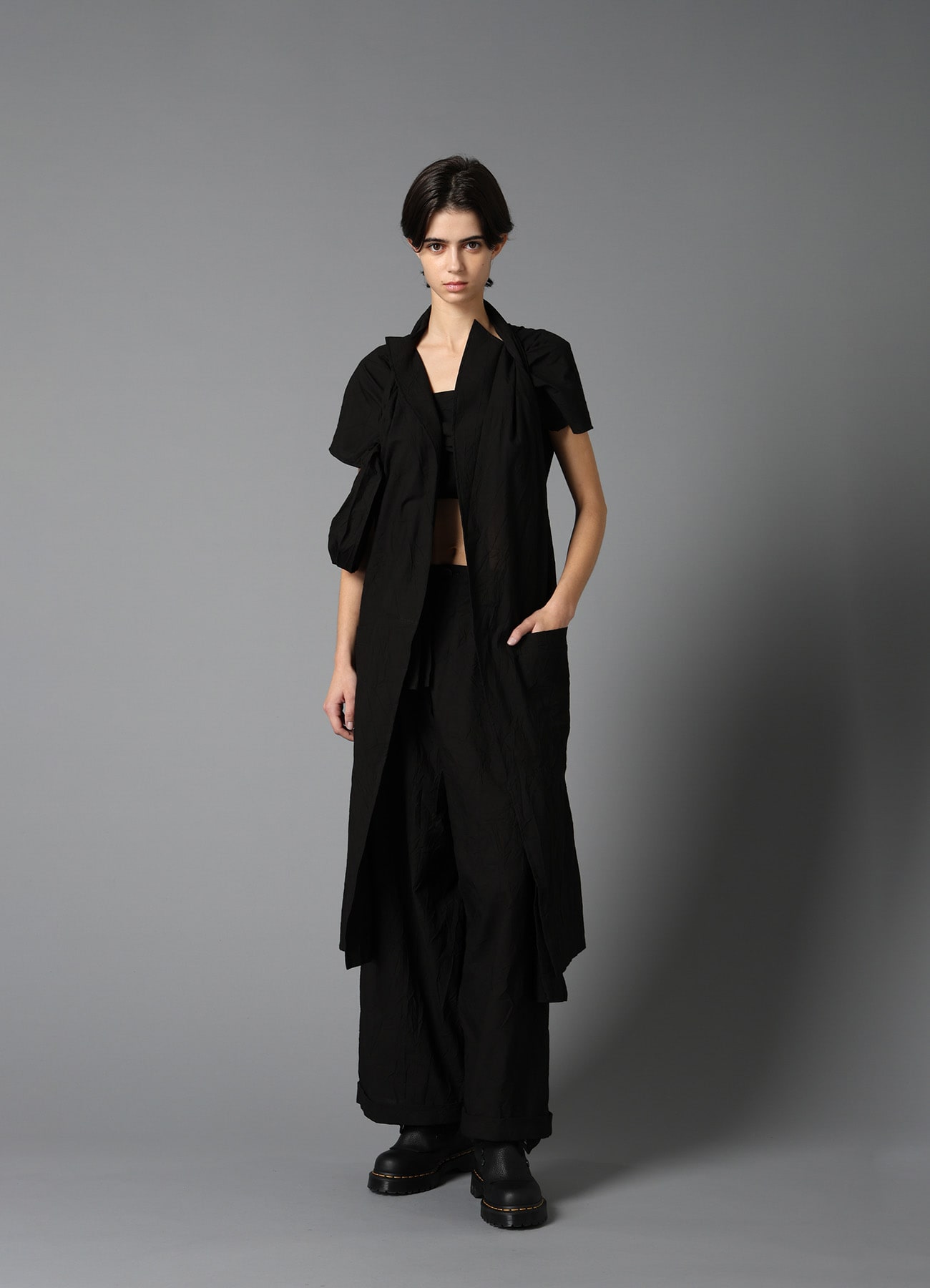 WRINKLED TYPEWRITER B TWIST DRESS