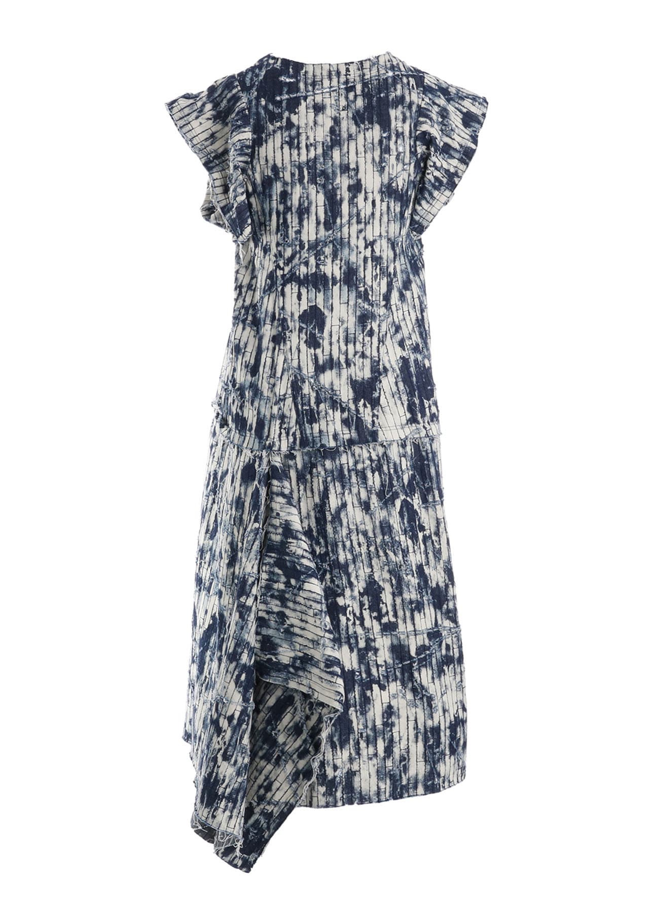 DAMAGED DENIM DESIGNED SLEEVE DRESS