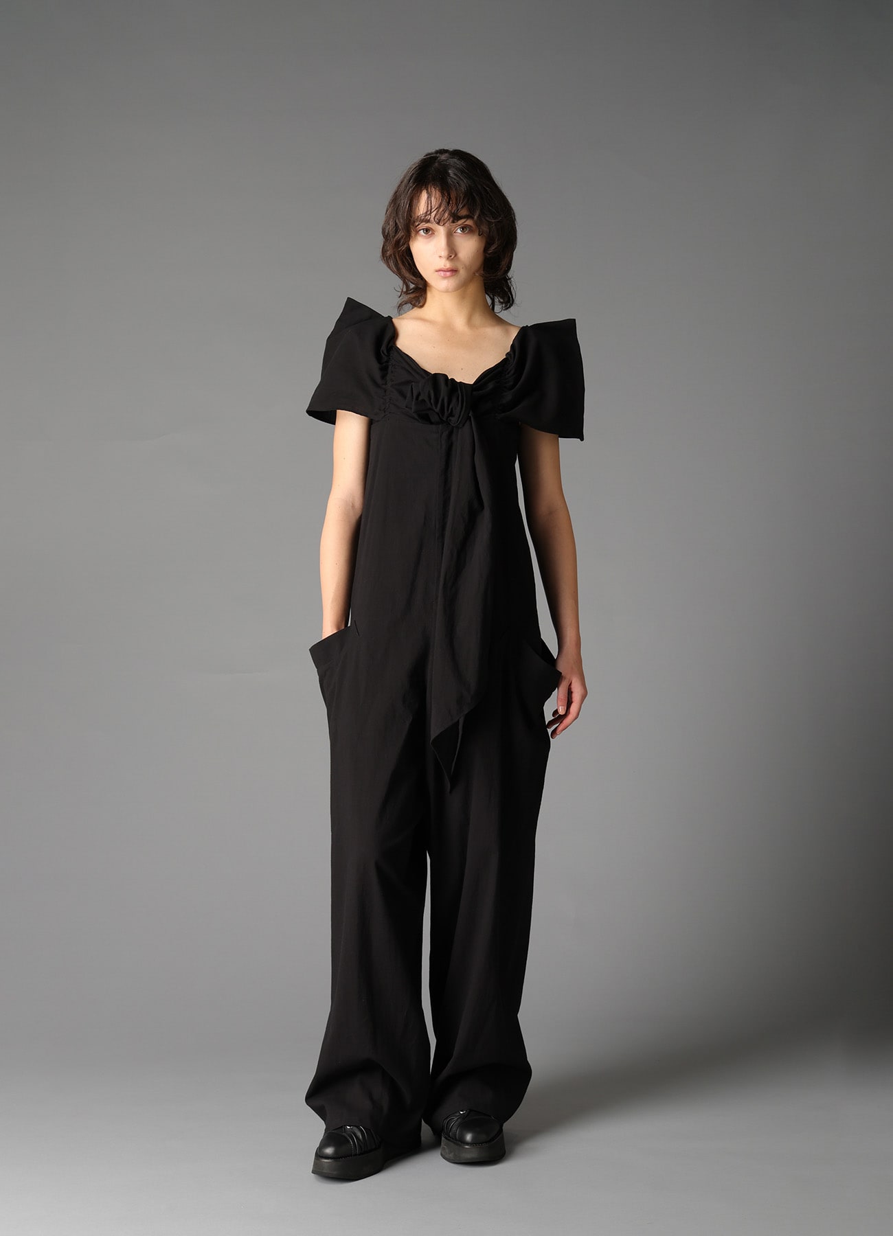 C/LI MUSLIN GATHER SLEEVE OVERALL