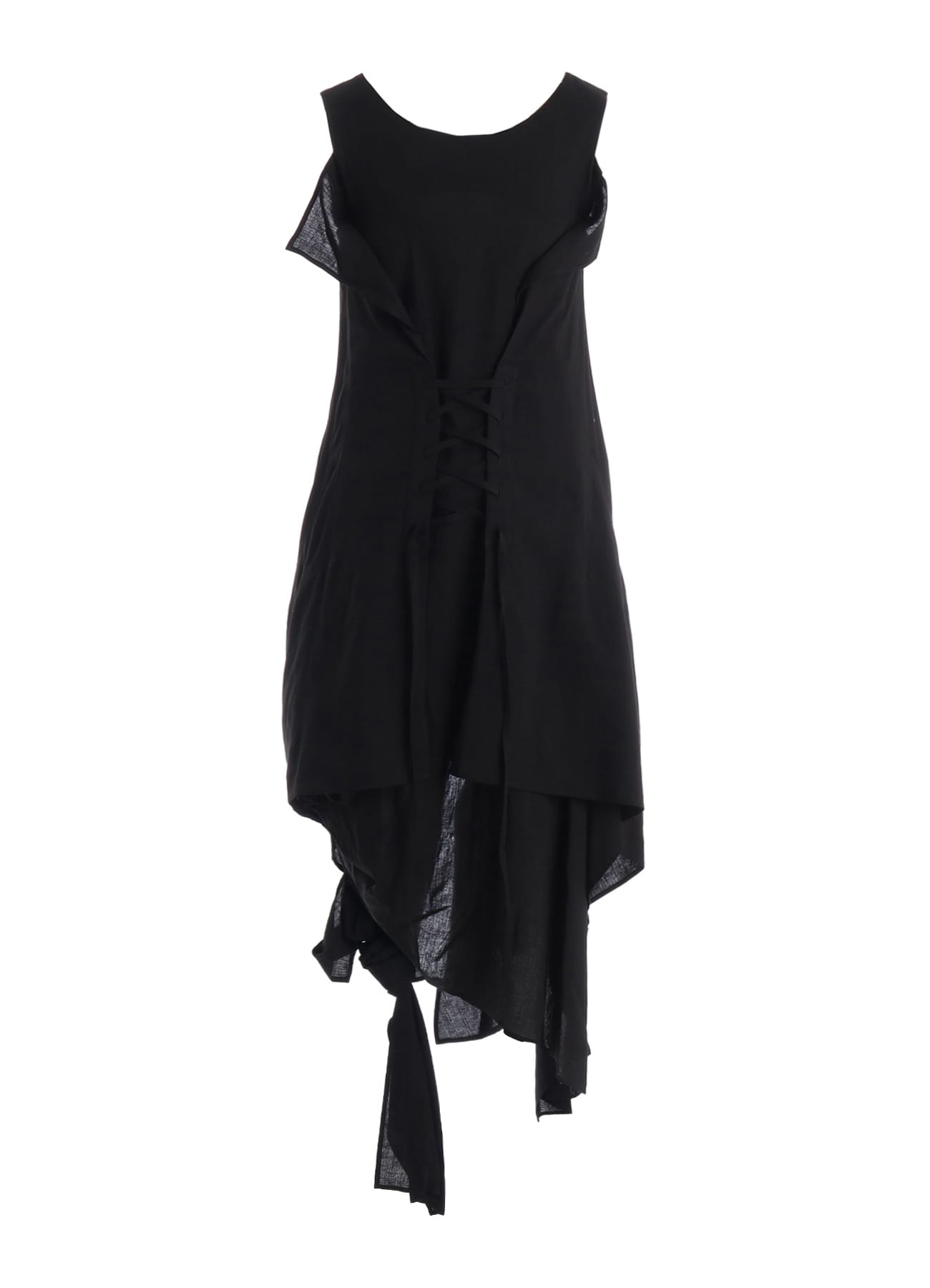 CELLULOSE/ LINEN LAWN LACE UP DRESS