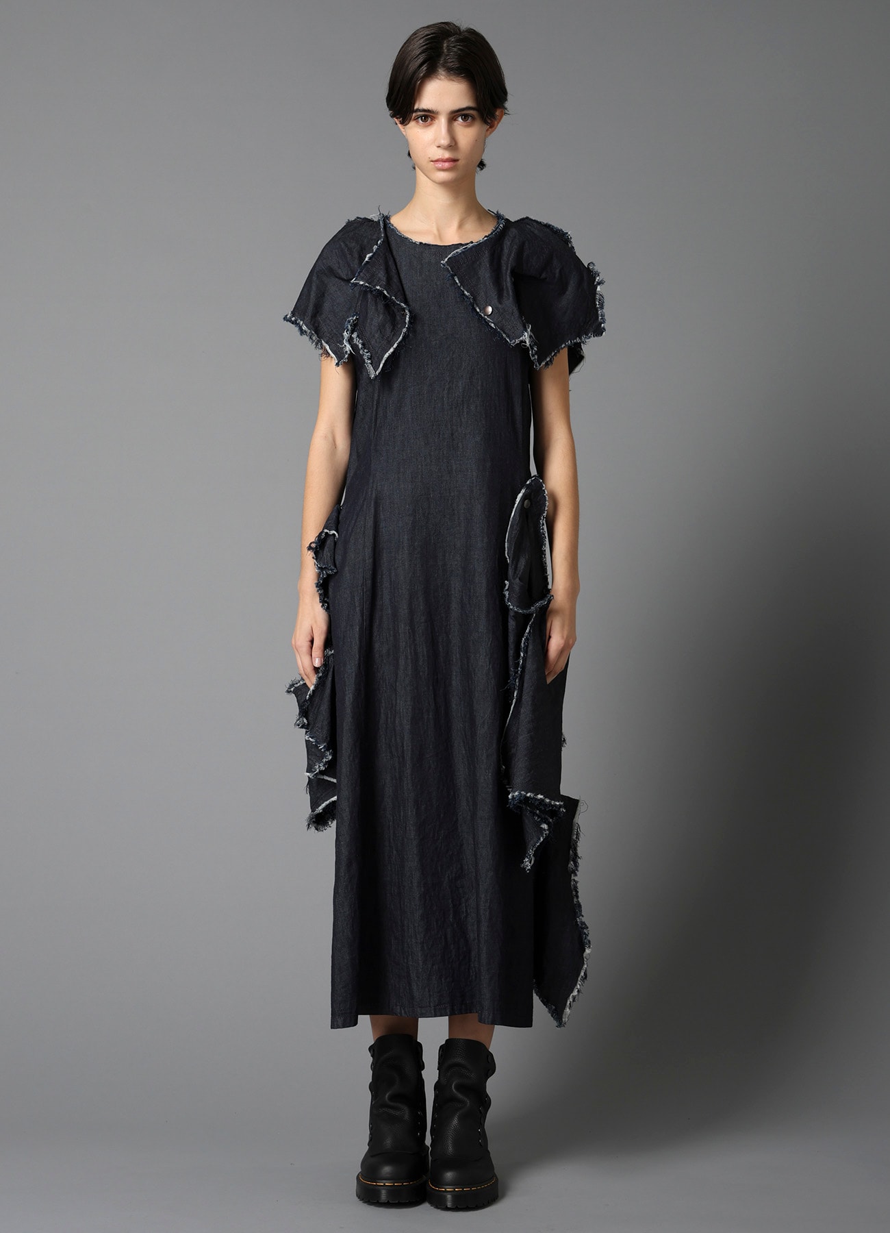 6oz DENIM DESIGNED PANEL DRESS A