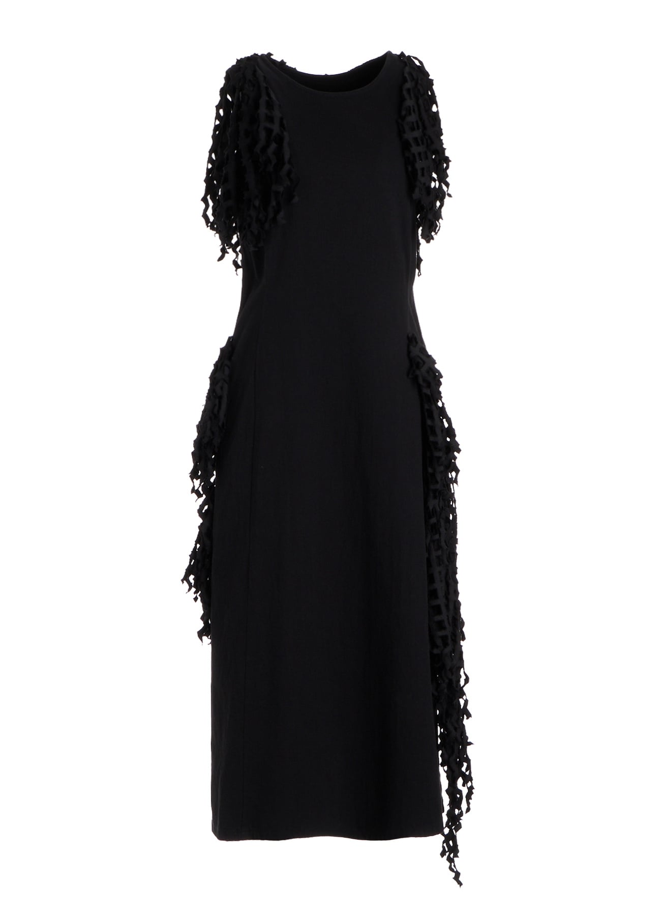 BLACK DENIM DESIGNED PANEL DRESS A