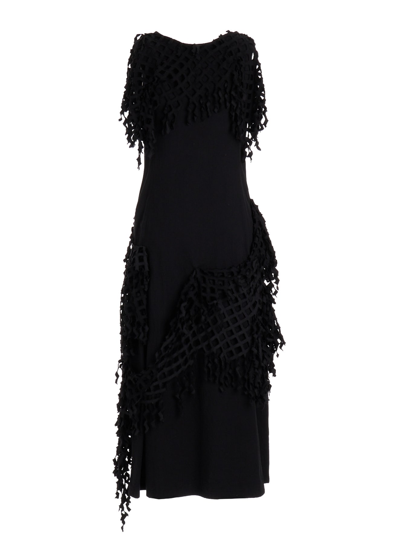 BLACK DENIM DESIGNED PANEL DRESS A