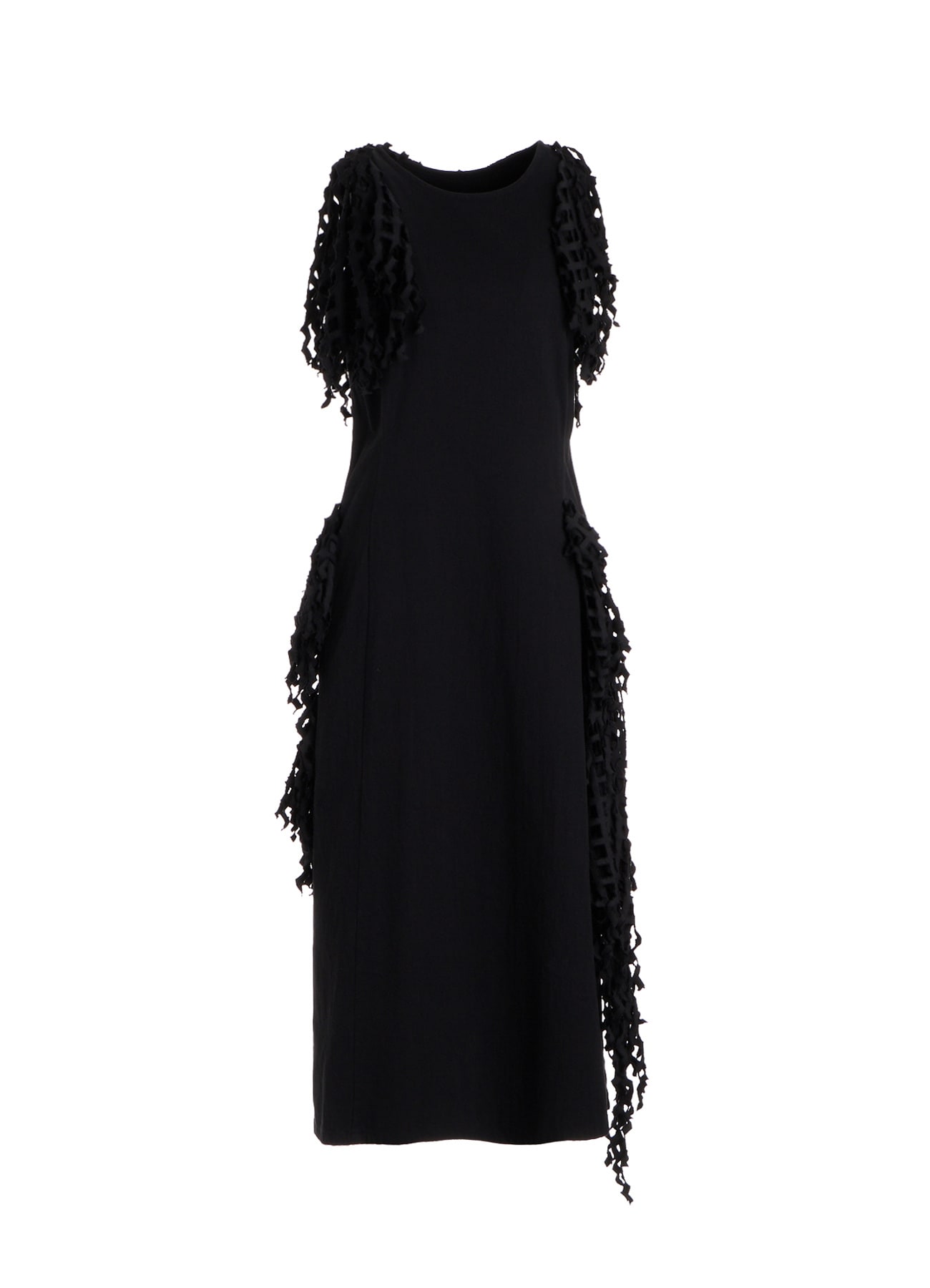 BLACK DENIM DESIGNED PANEL DRESS A