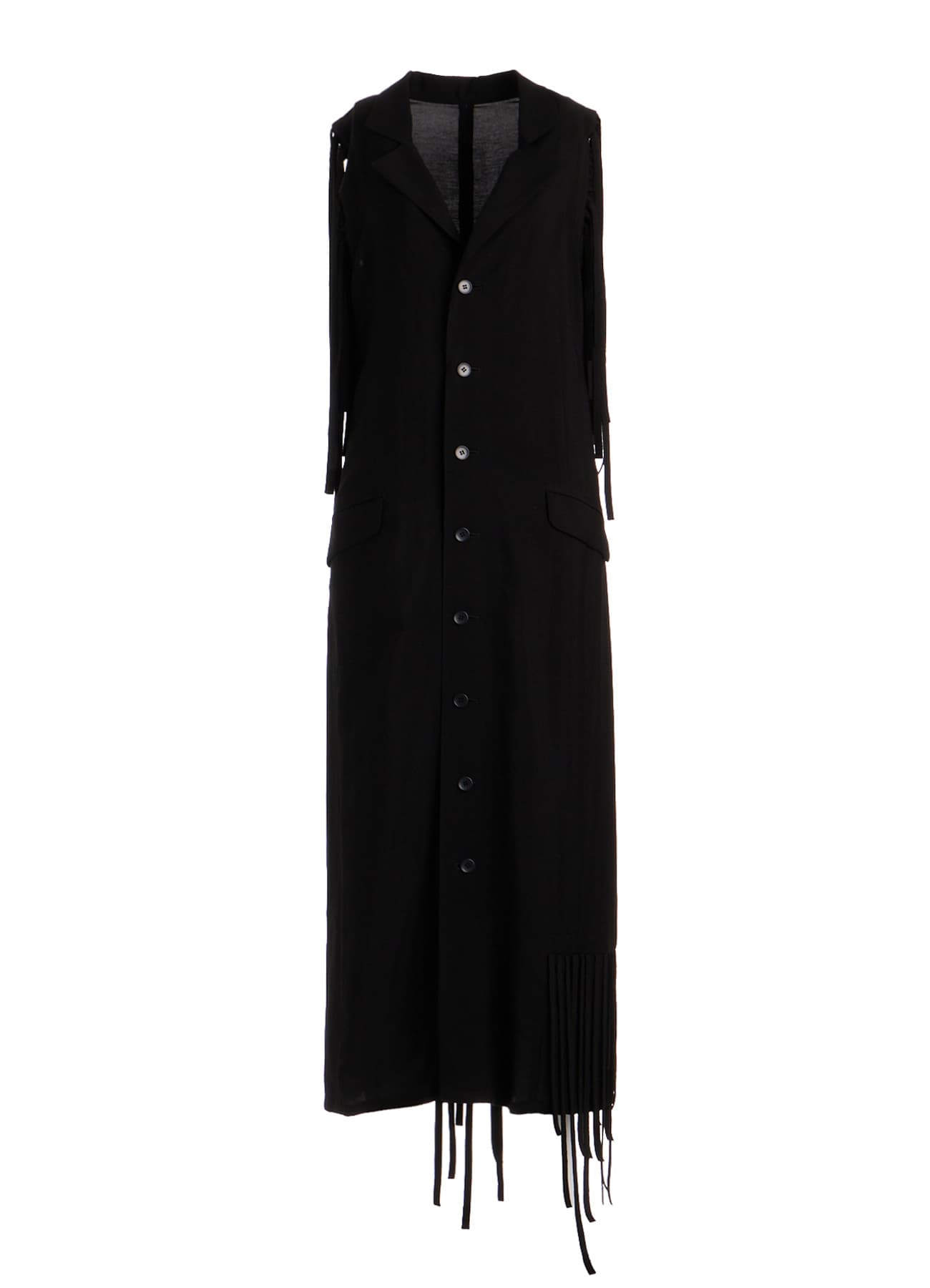 HIGH TWISTED GABARDINE FRINGE DRESS