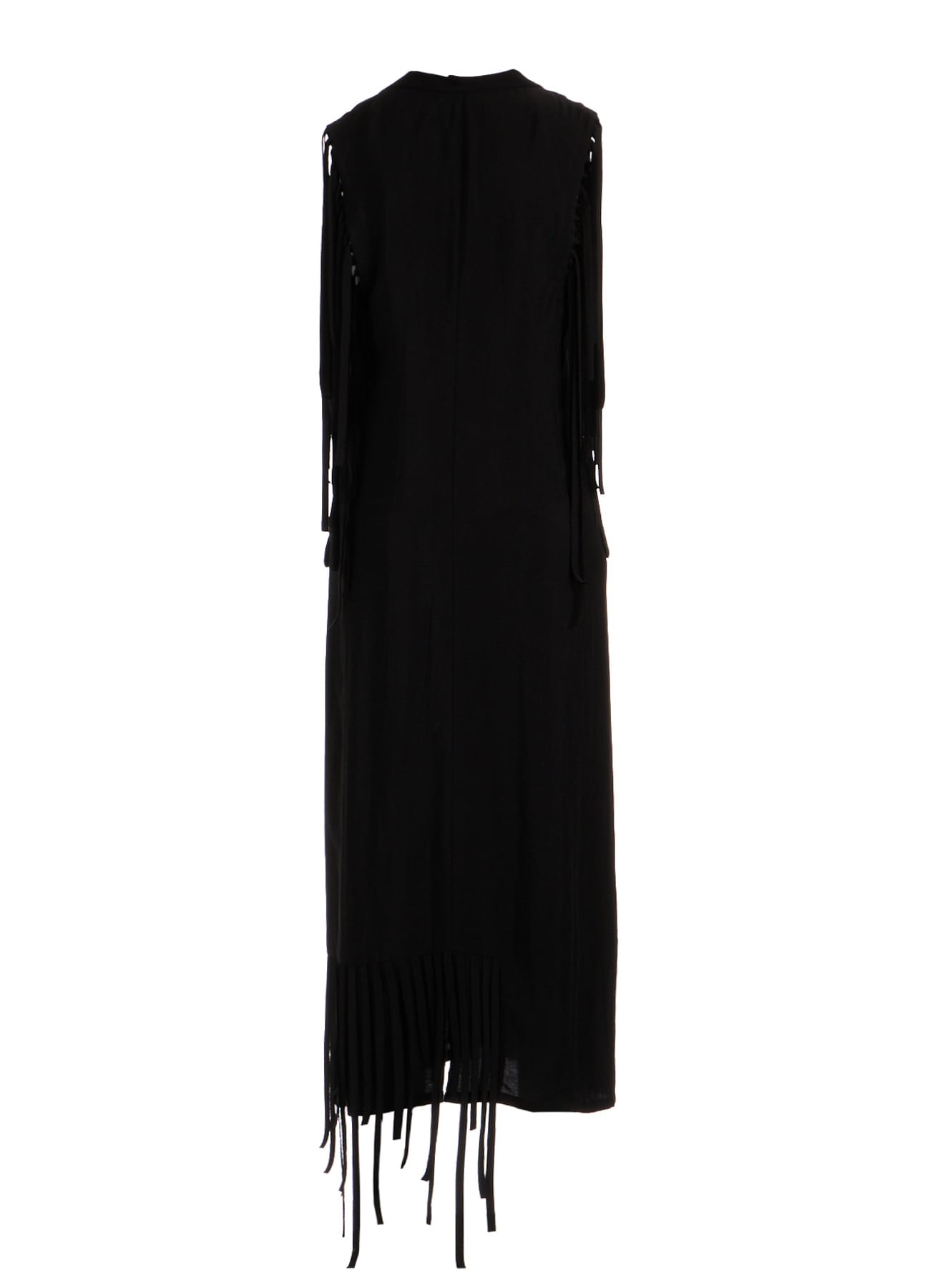 HIGH TWISTED GABARDINE FRINGE DRESS
