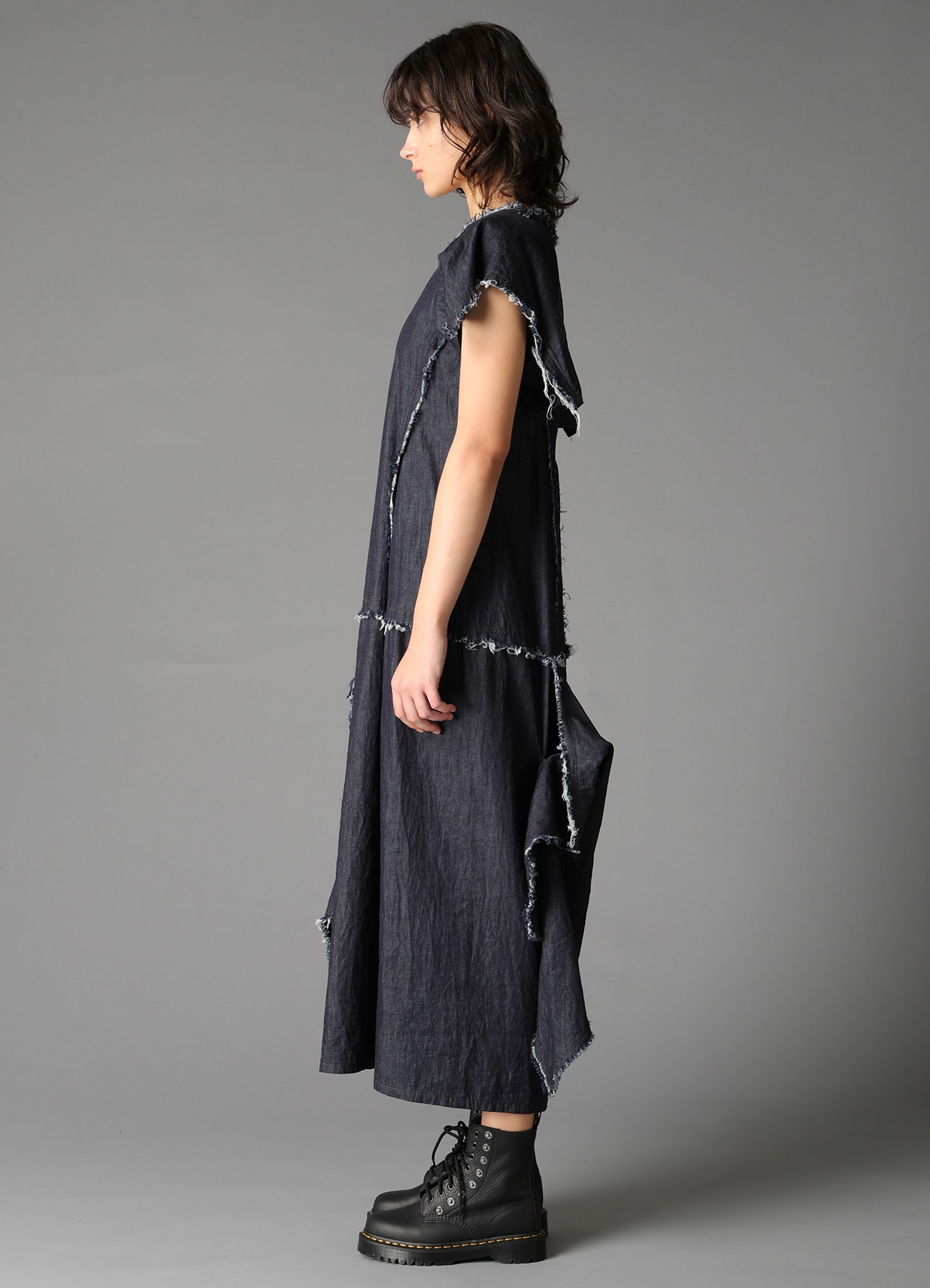 6oz DENIM DESIGNED PANEL DRESS B