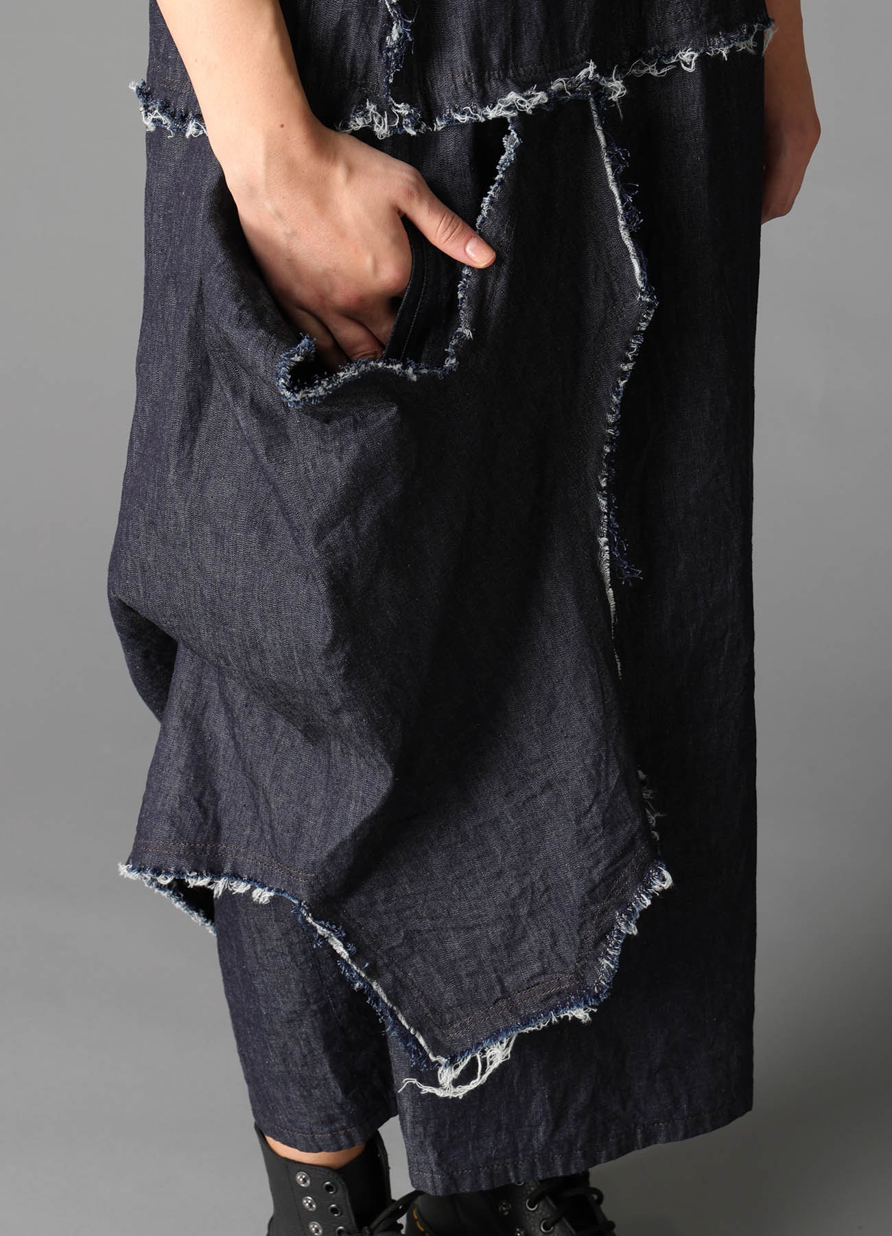 6oz DENIM DESIGNED PANEL DRESS B