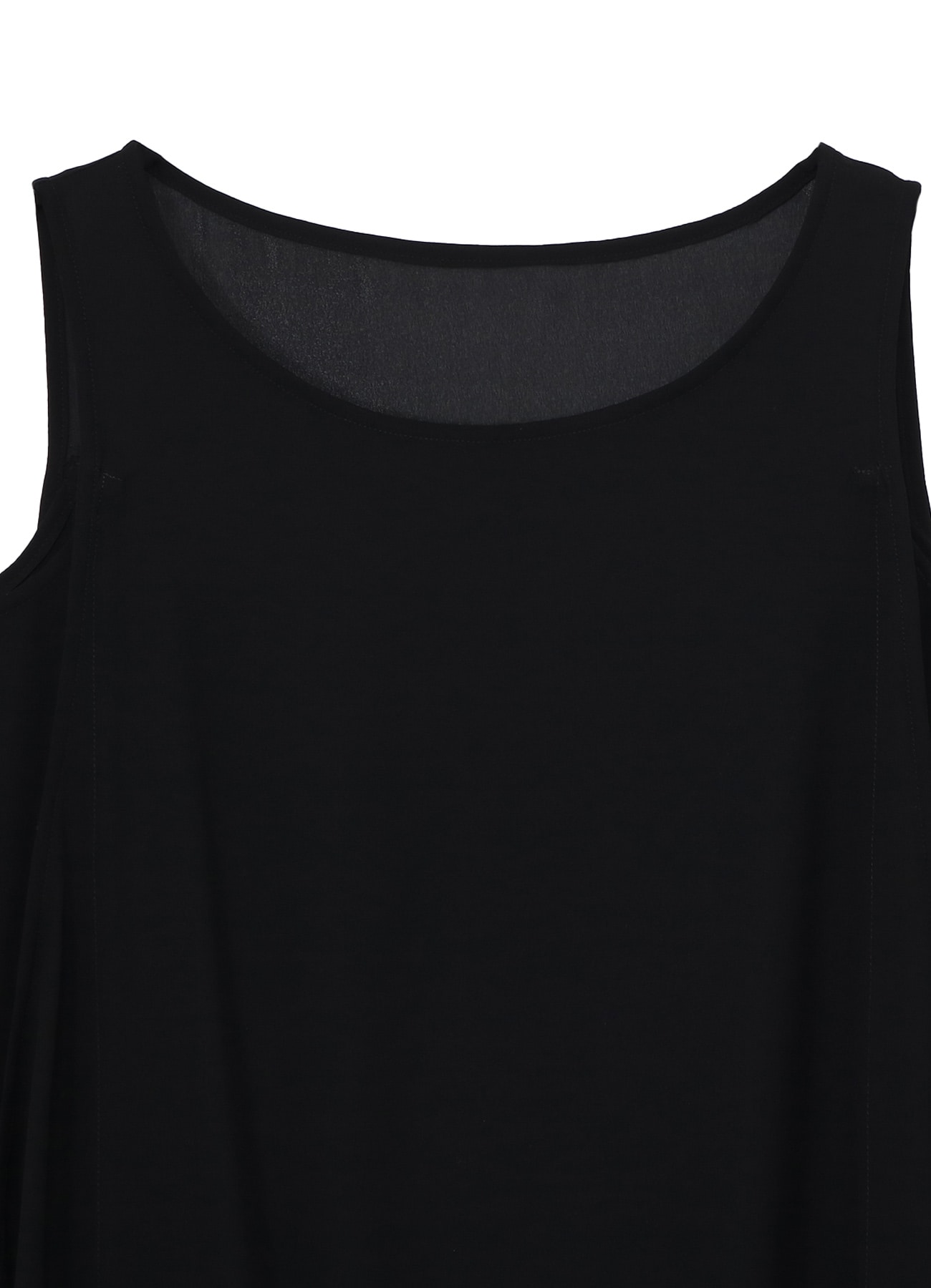 PE GEORGETTE SLEEVELESS SIDE TUCK DRESS