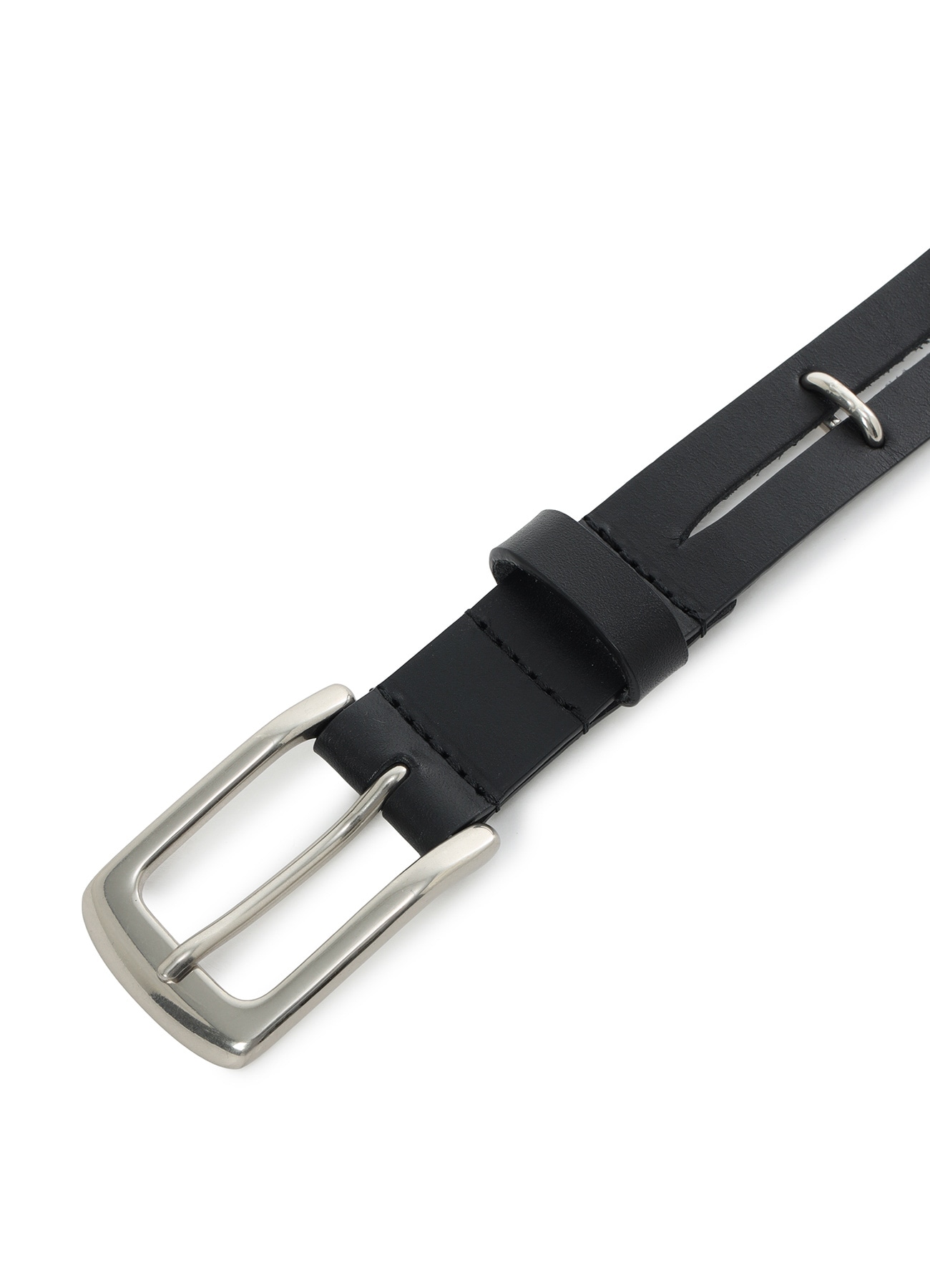 DRY LEATHER CENTER-CUT BELT(S Black): LIMI feu｜THE SHOP YOHJI