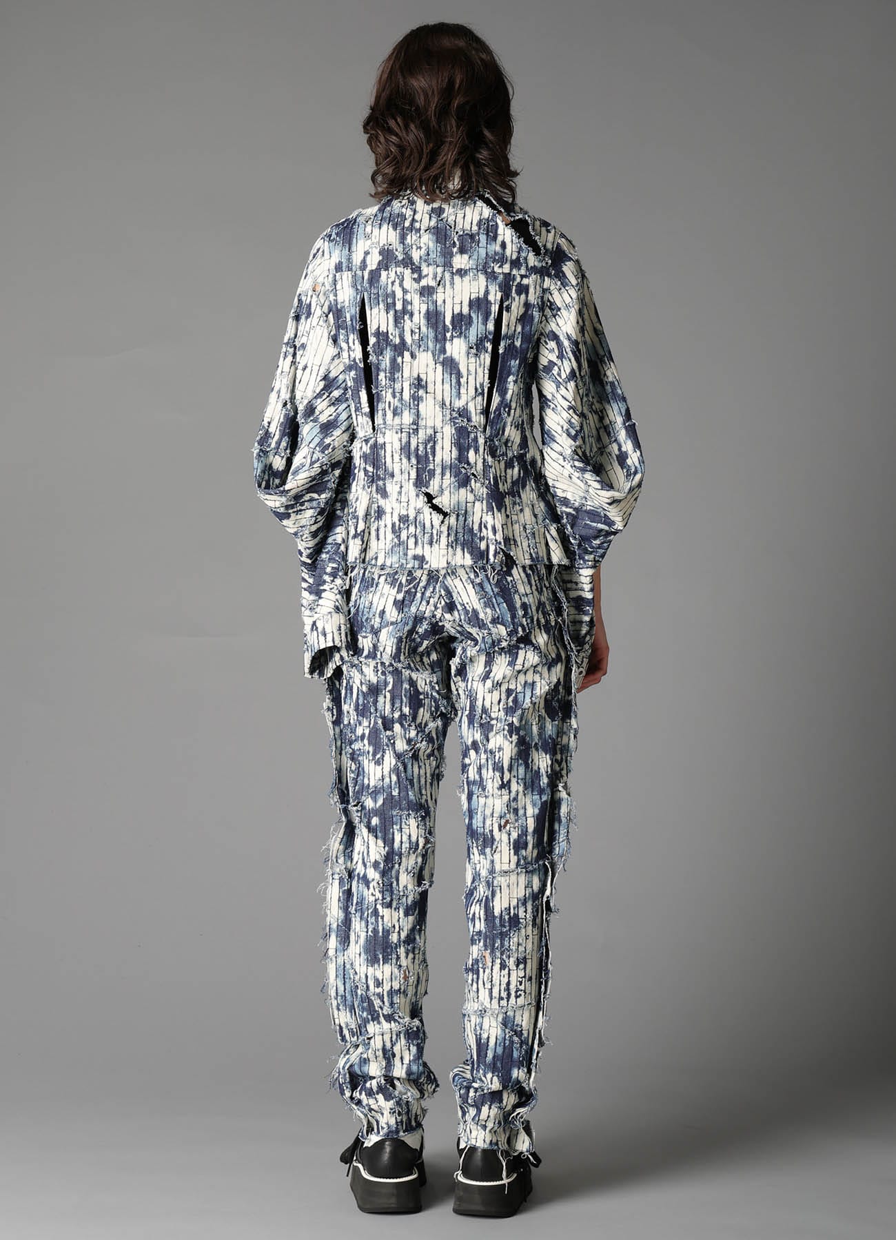 DAMAGED DENIM DESIGNED SLEEVE JACKET A