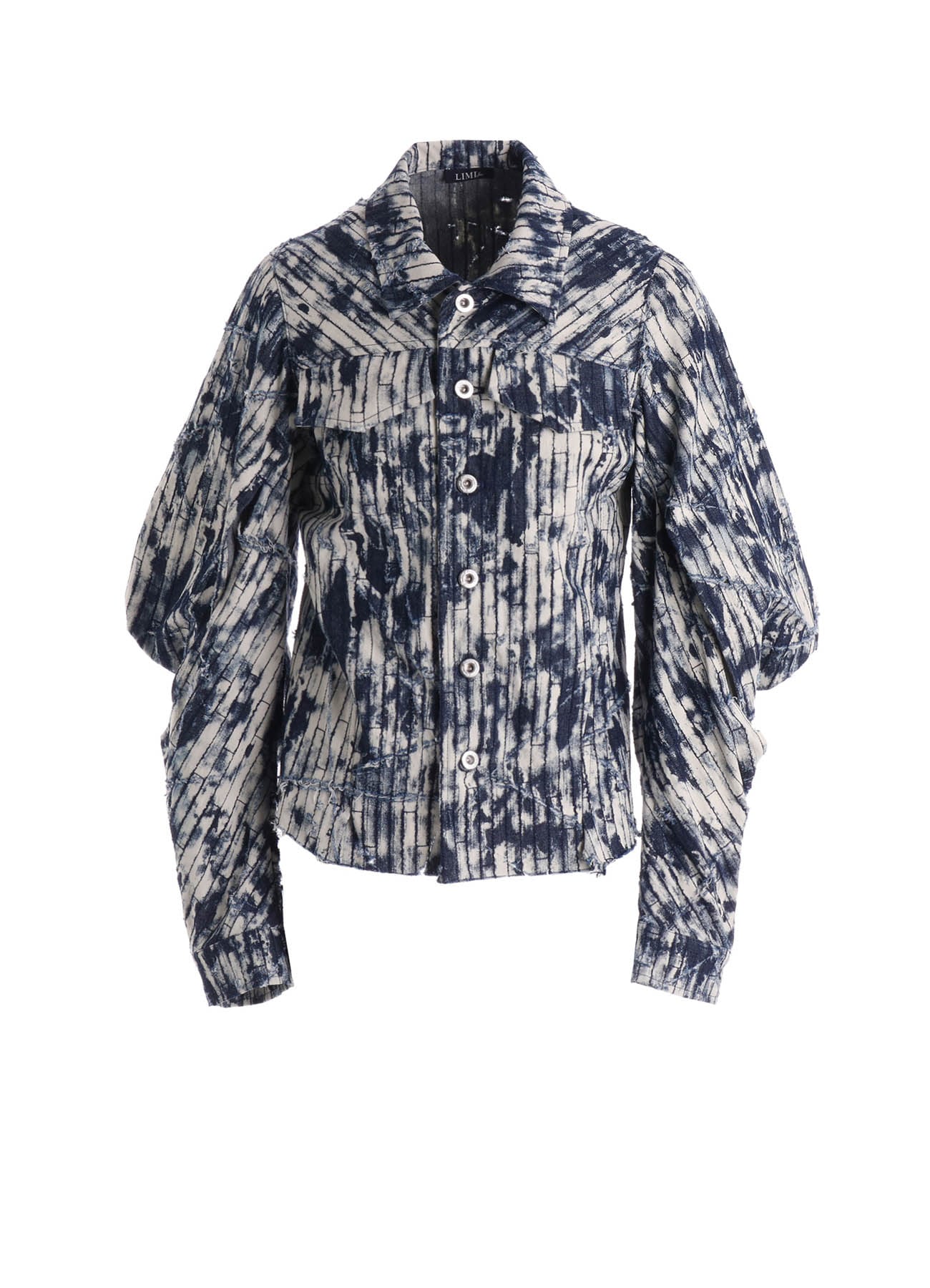 DAMAGED DENIM DESIGNED SLEEVE JACKET A