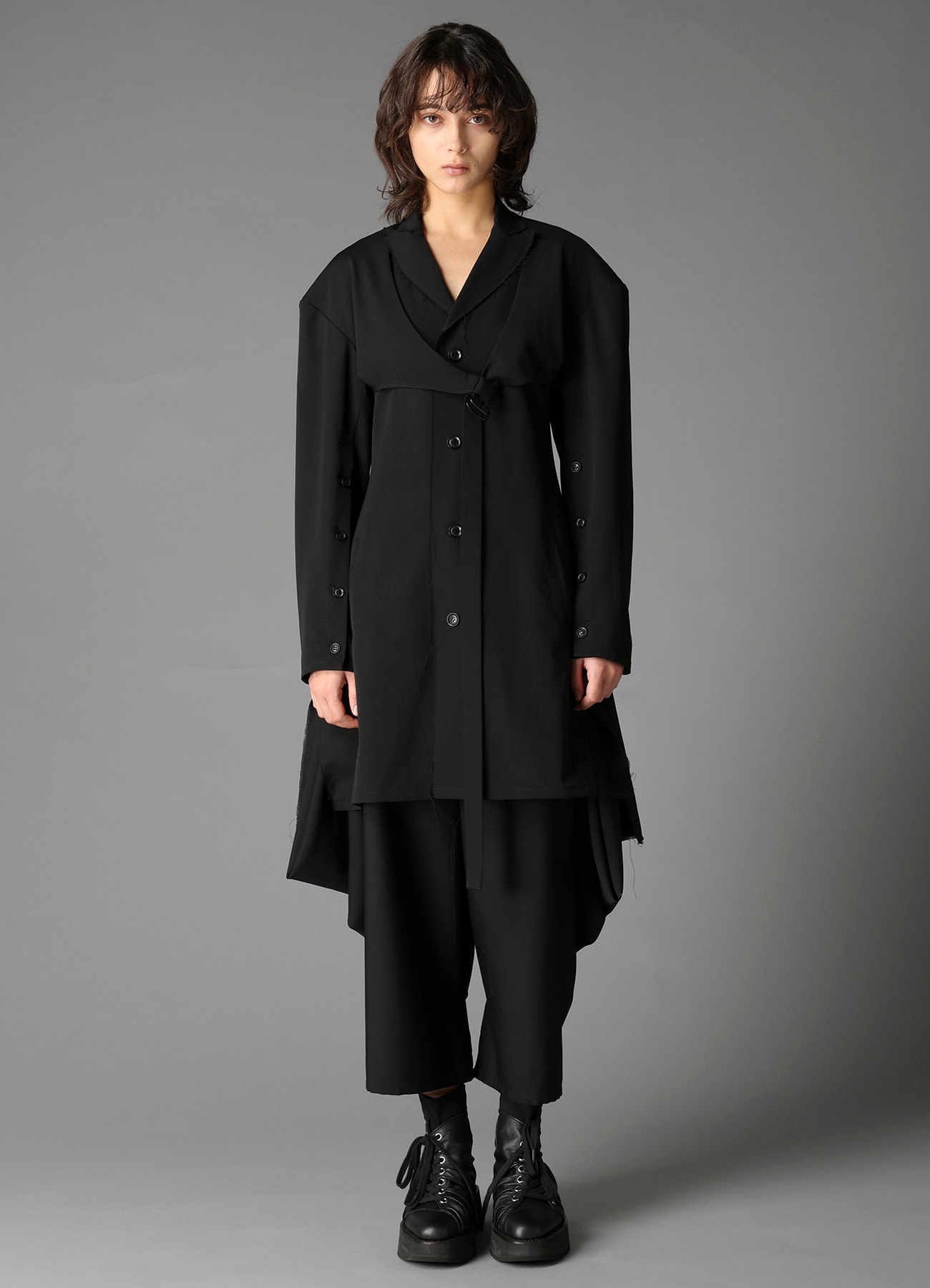 W/GABARDINE BIG SHOULDER JACKET