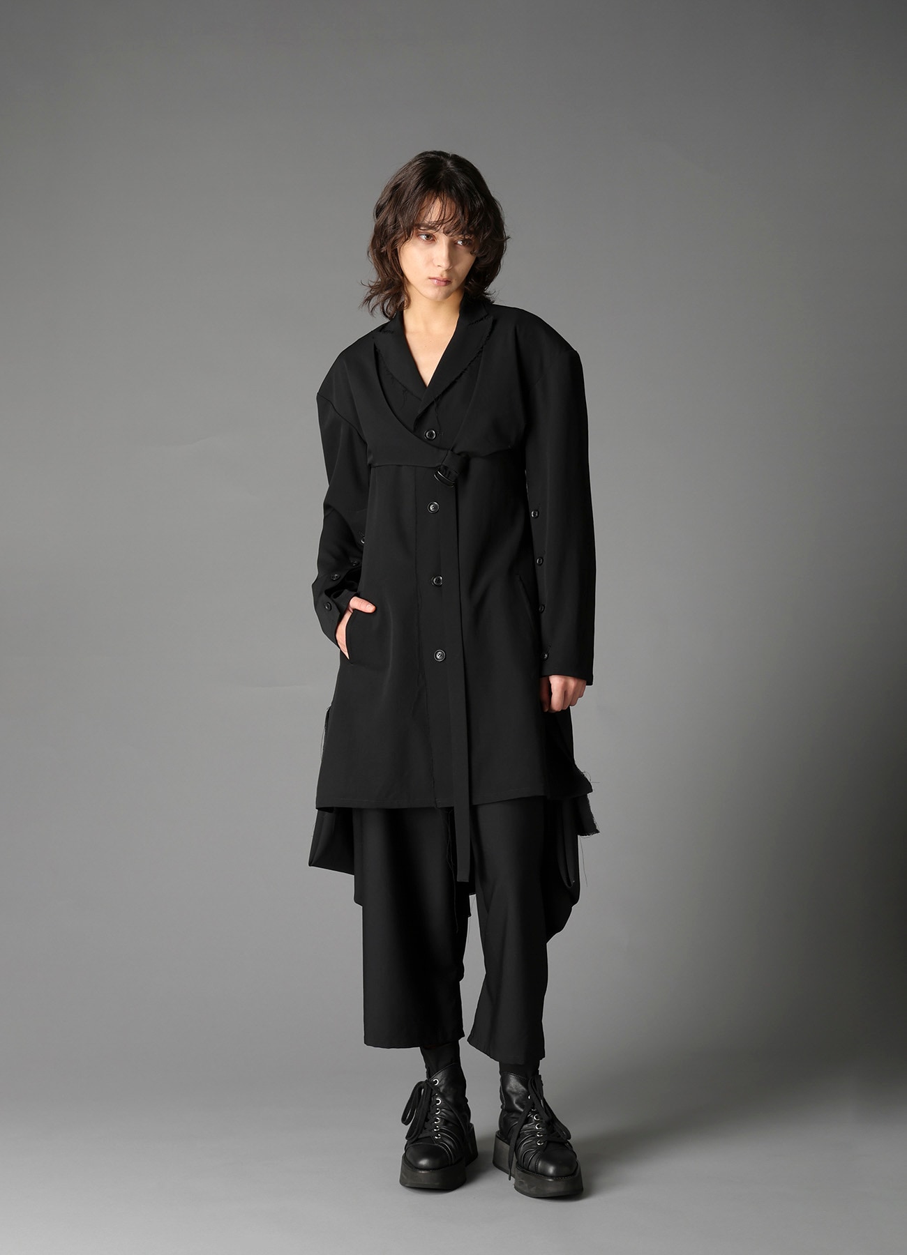 W/GABARDINE BIG SHOULDER JACKET