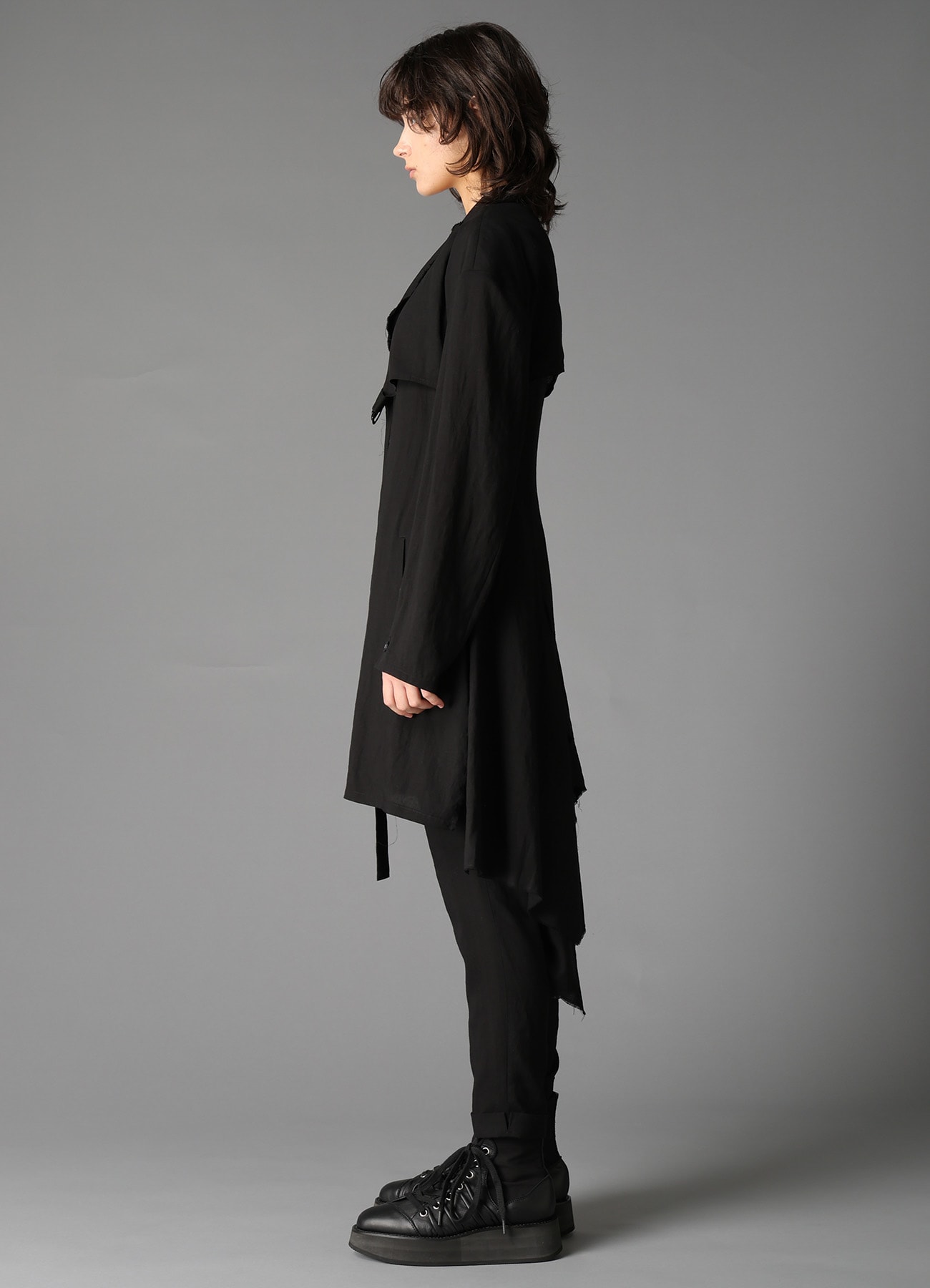 CELLULOSE/ LINEN LAWN BIG SHOULDER JACKET