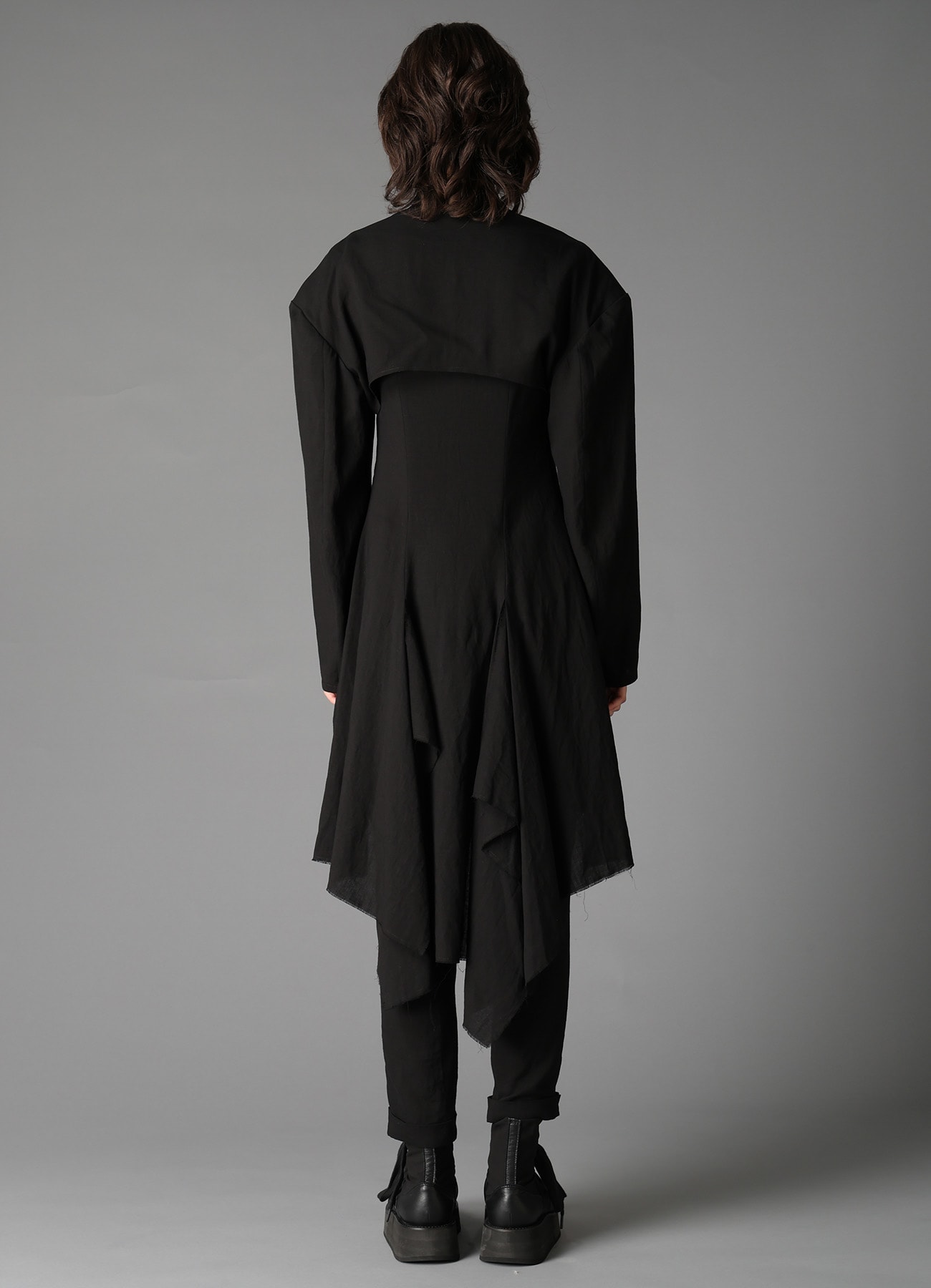 CELLULOSE/ LINEN LAWN BIG SHOULDER JACKET